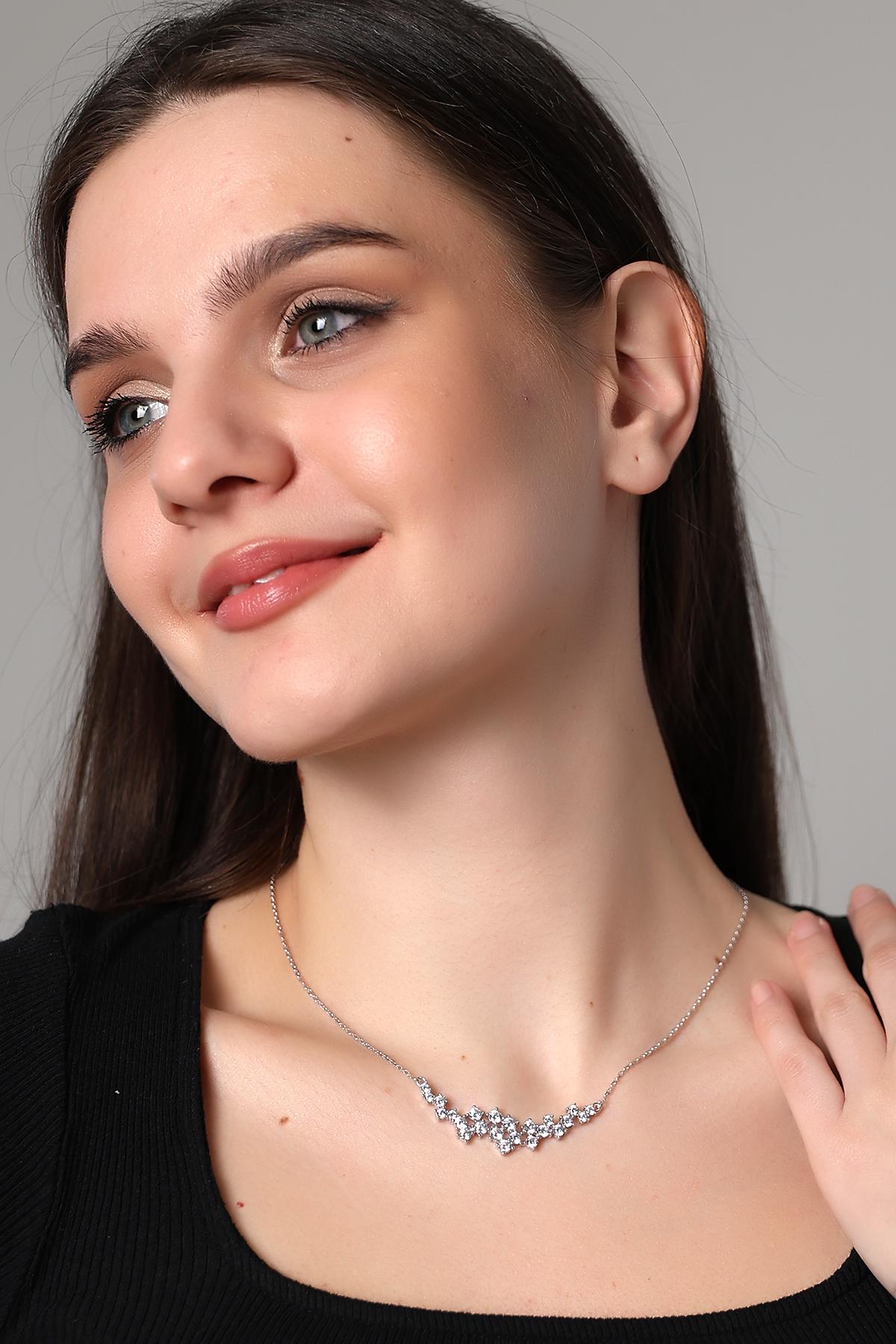 Statement CZ Necklace - Sterling Silver