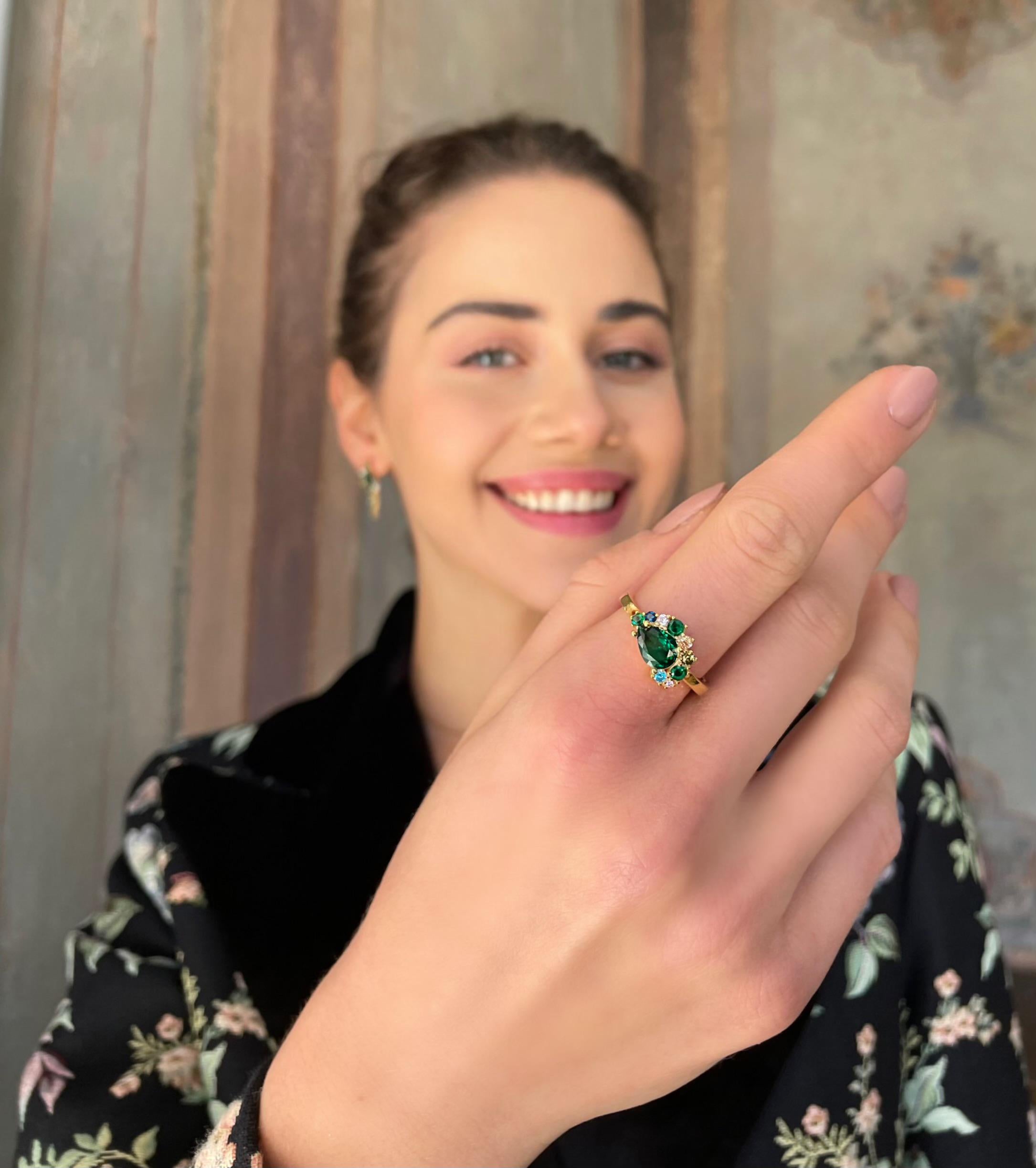 Vintage Emerald Rhinestone Set - Sterling Silver