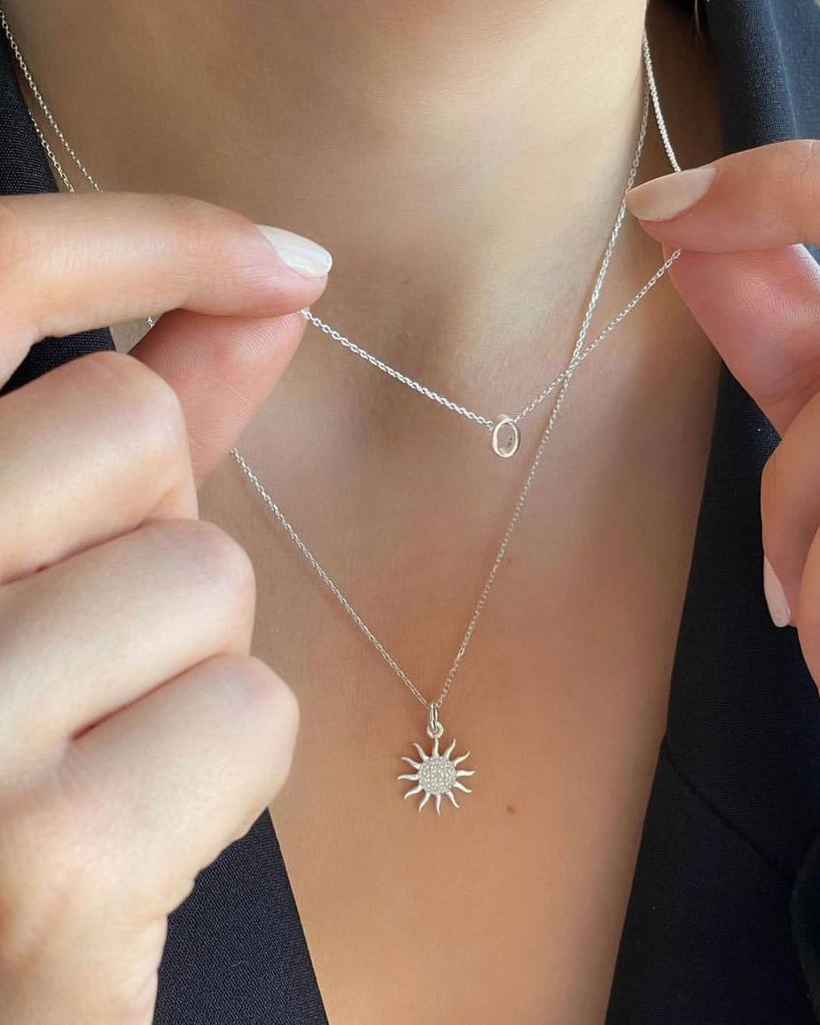 Personalized Initial Letter Necklace - Sterling Silver