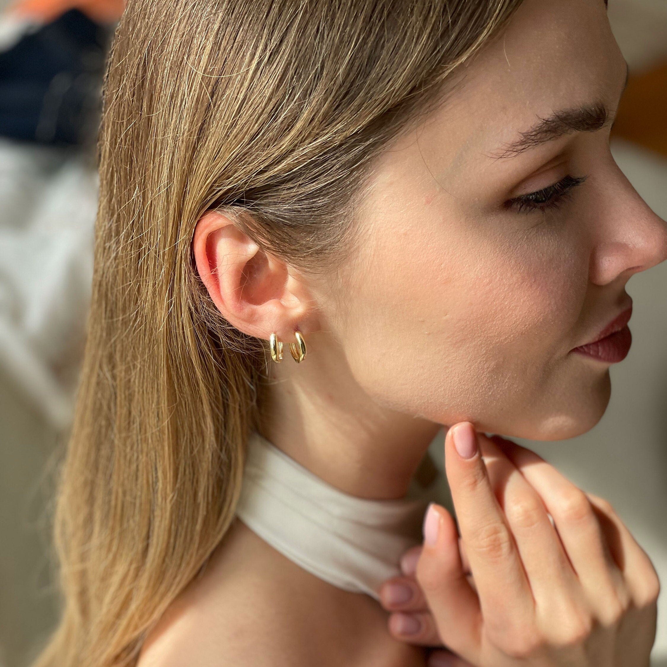 Tiny Hoop Earrings - Sterling Silver