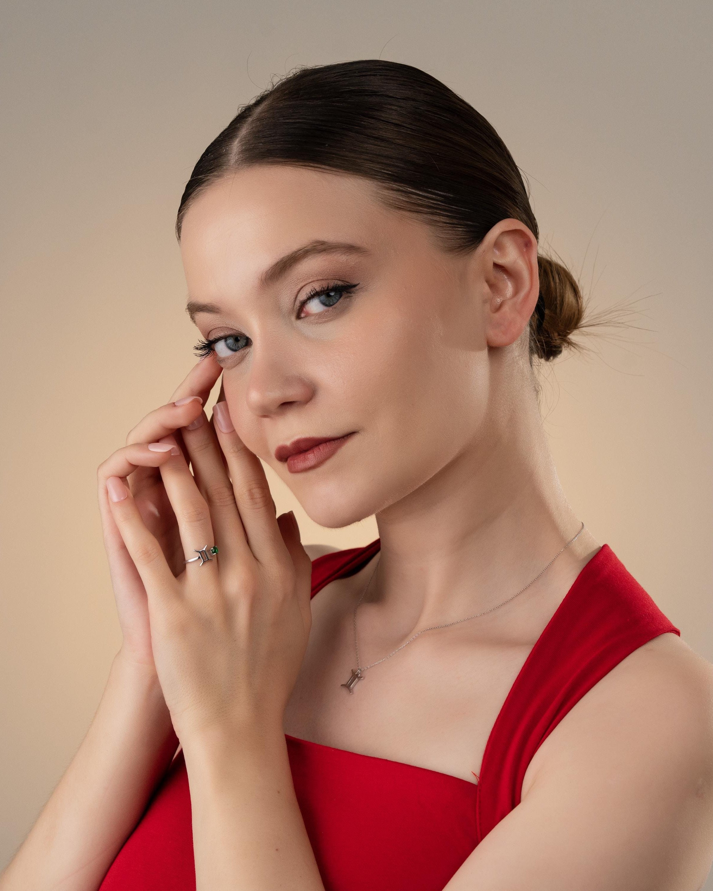 Zodiac Necklace and Ring Set Silver - Sterling Silver