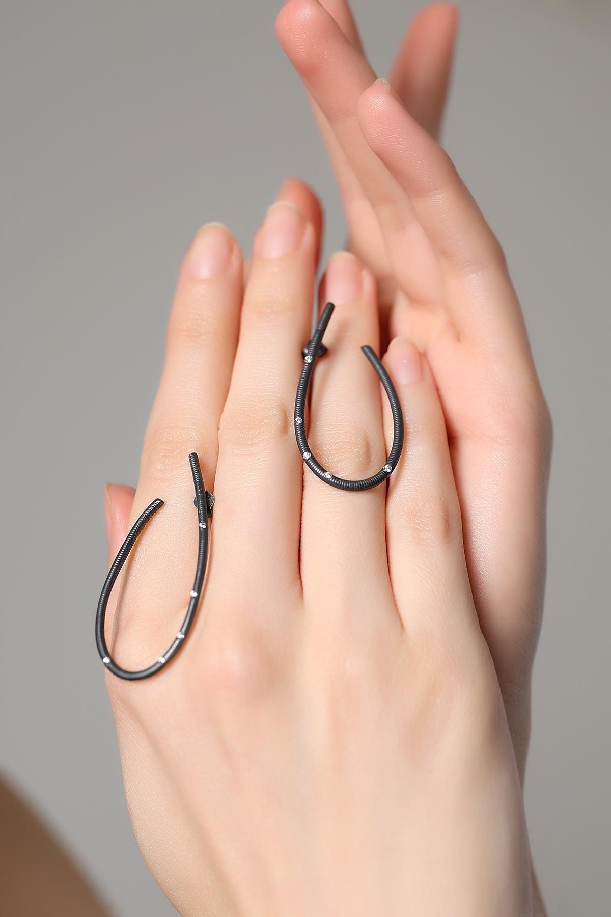 Modern Open Hoop Earrings - Sterling Silver