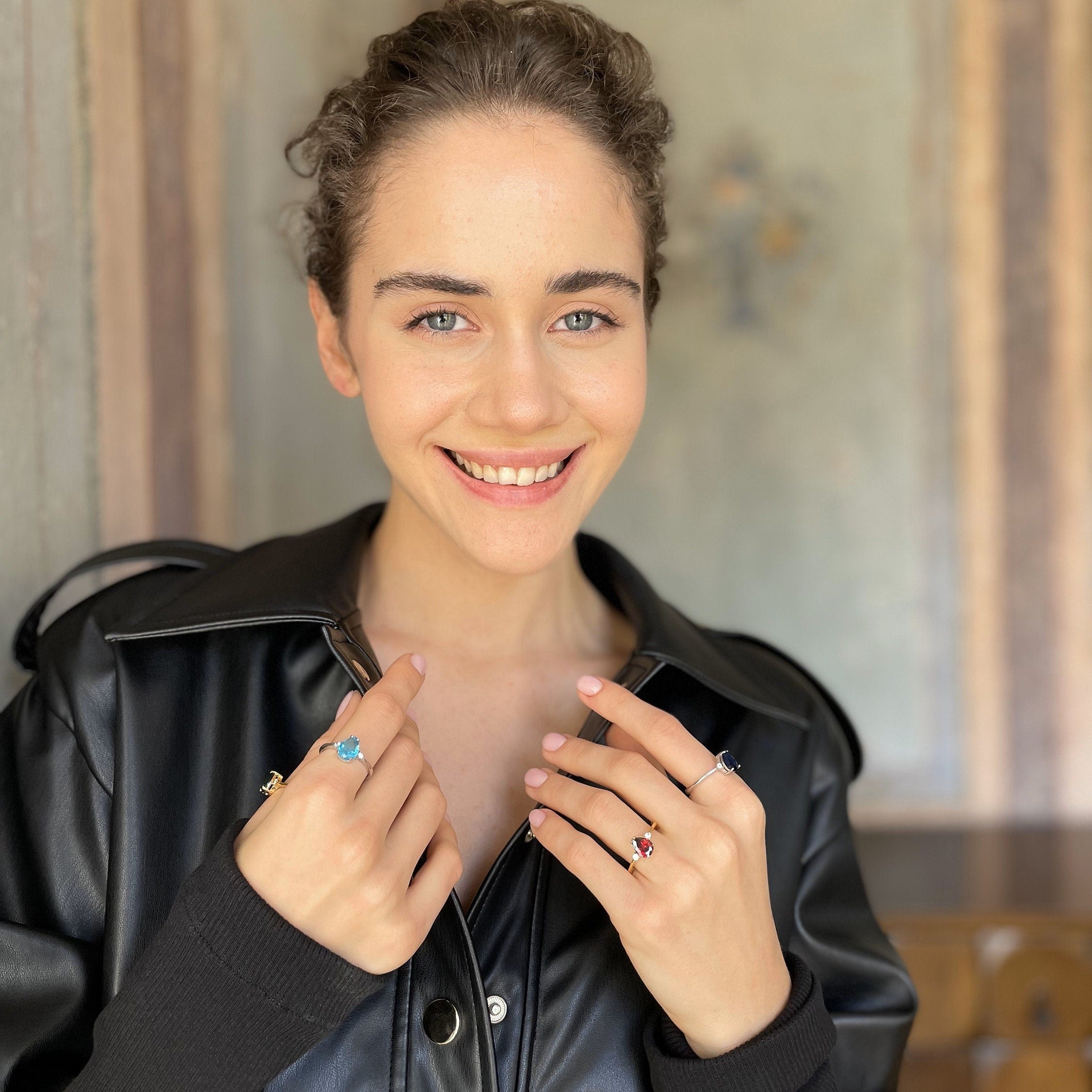 Minimal Family Birthstone Ring - Sterling Silver