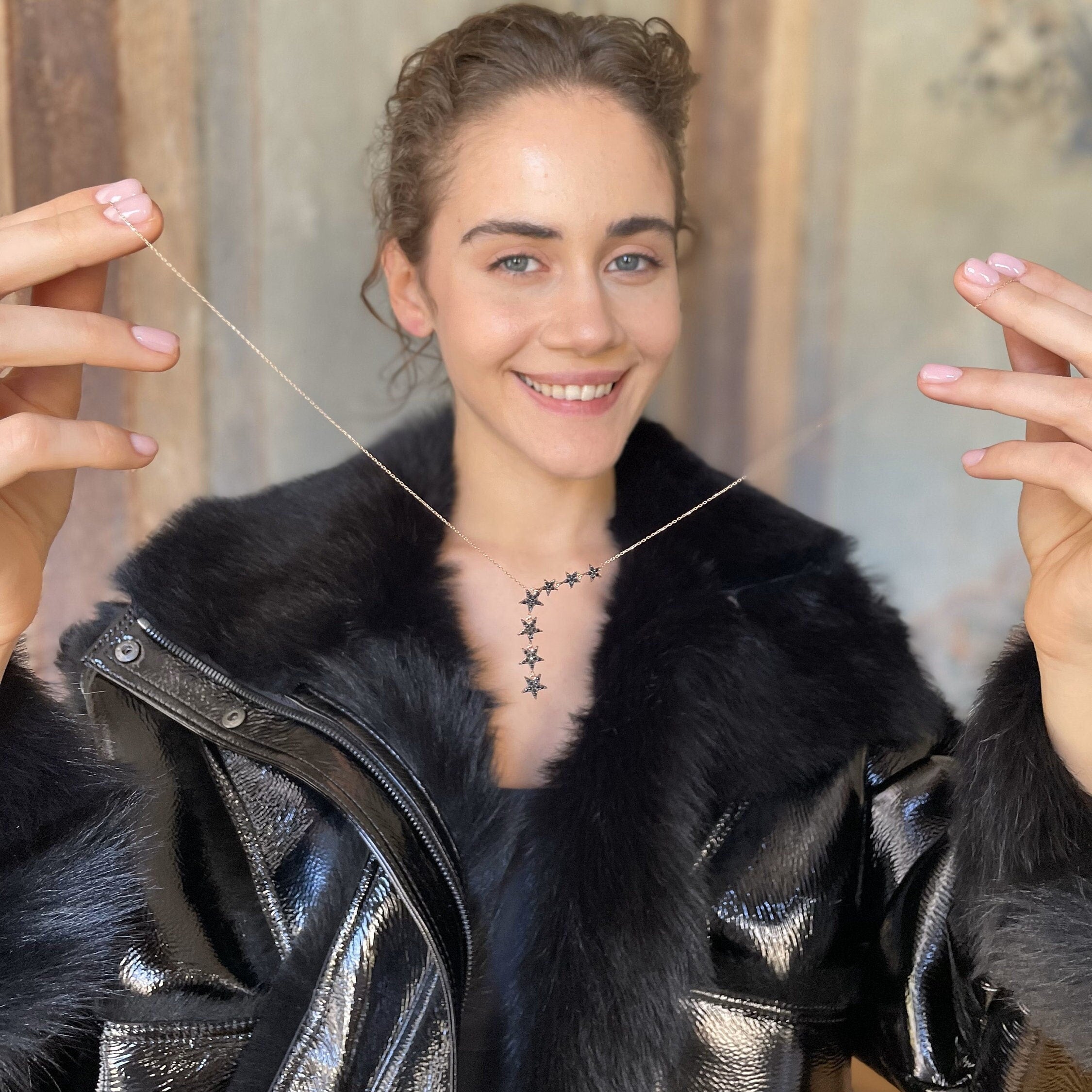 Star Lariat Necklace & Bracelet Set - Sterling Silver