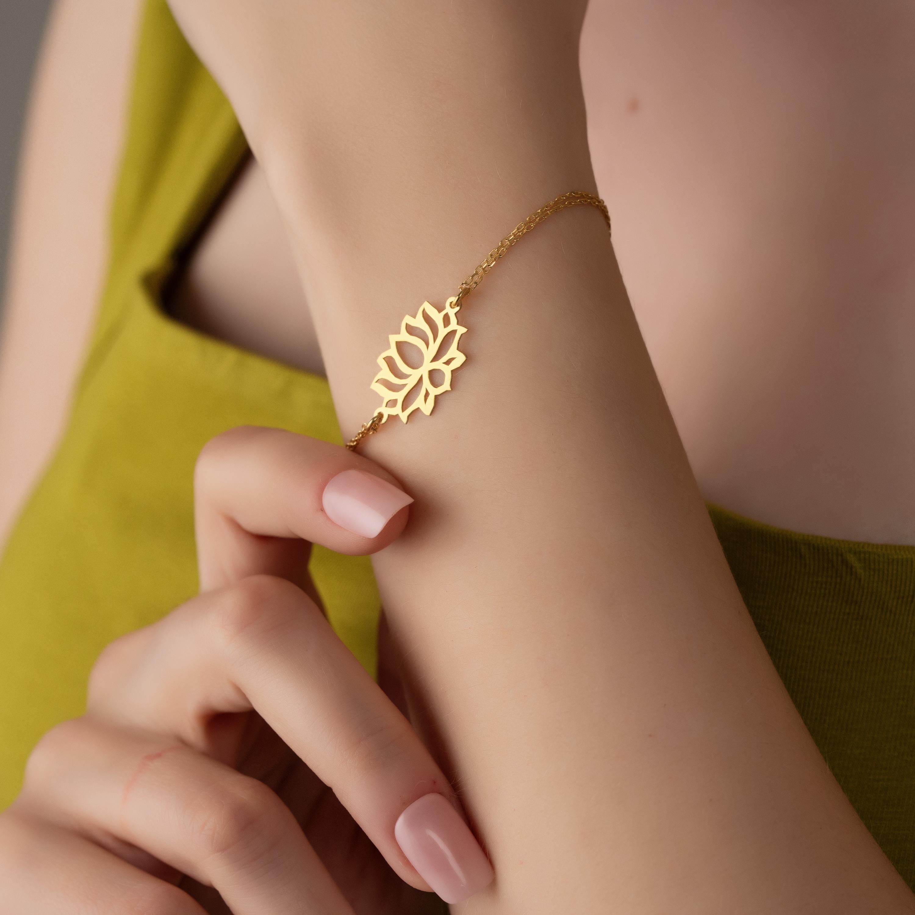 Gold Lotus Flower Jewelry Set - Sterling Silver