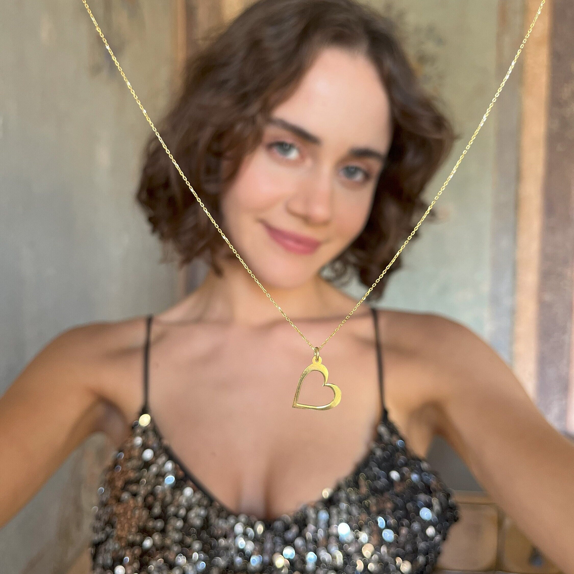 Heart Charm Necklace - Sterling Silver