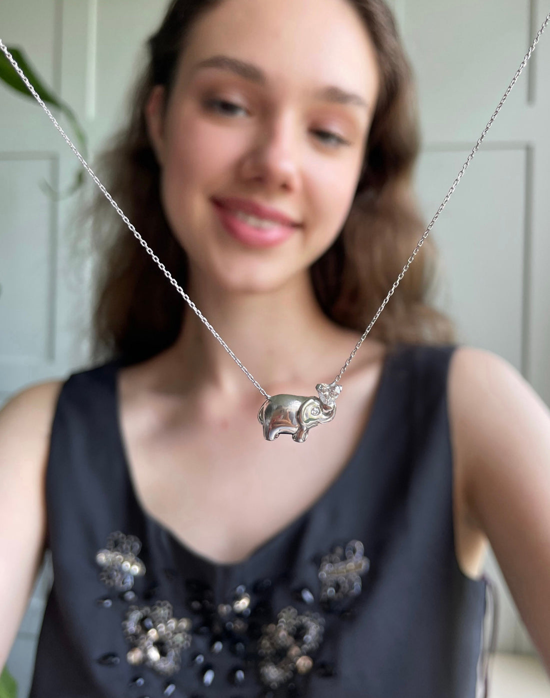 Cute Elephant Necklace - Sterling Silver