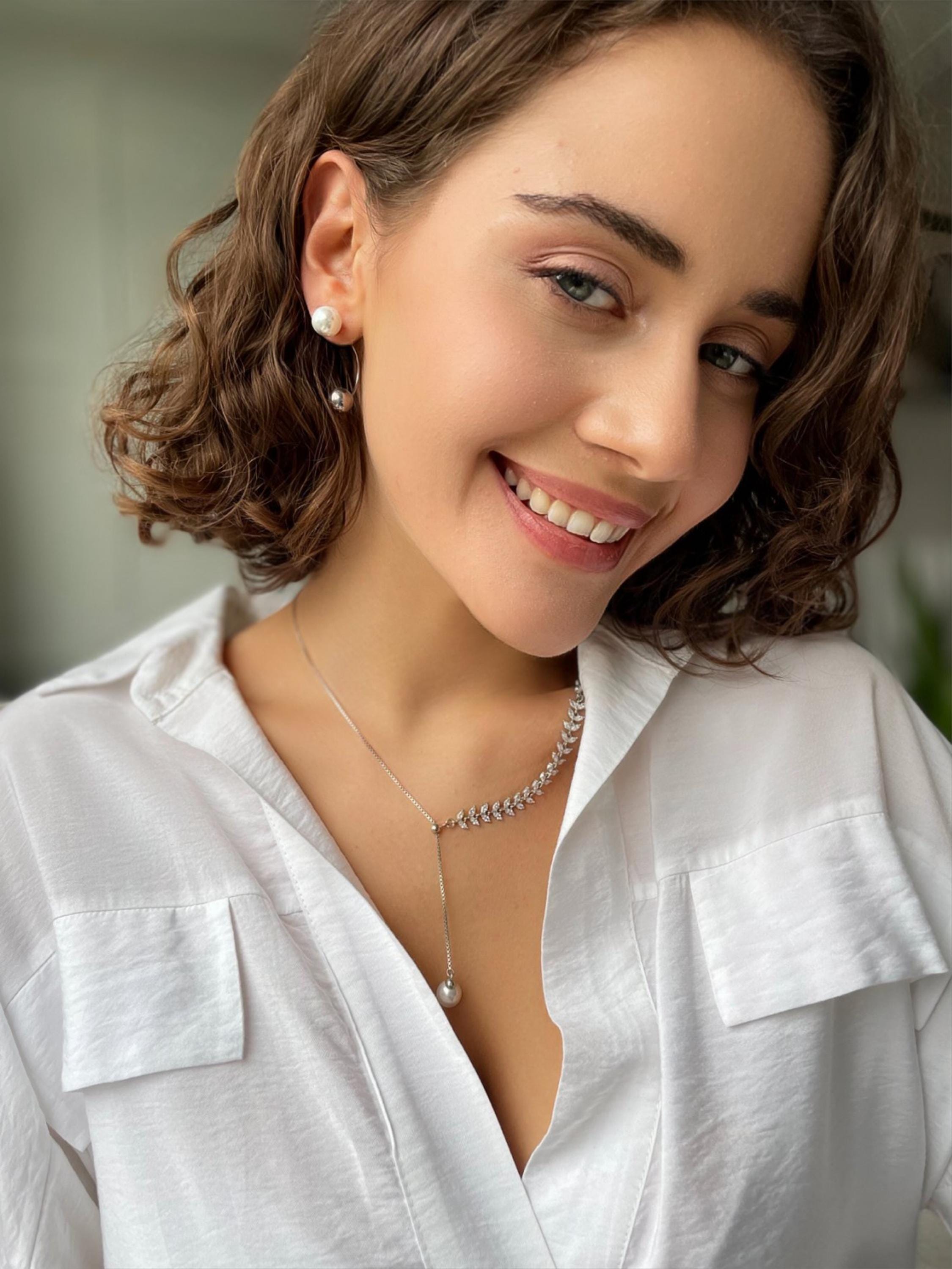 Pearl Slider Jewelry Set - Sterling Silver