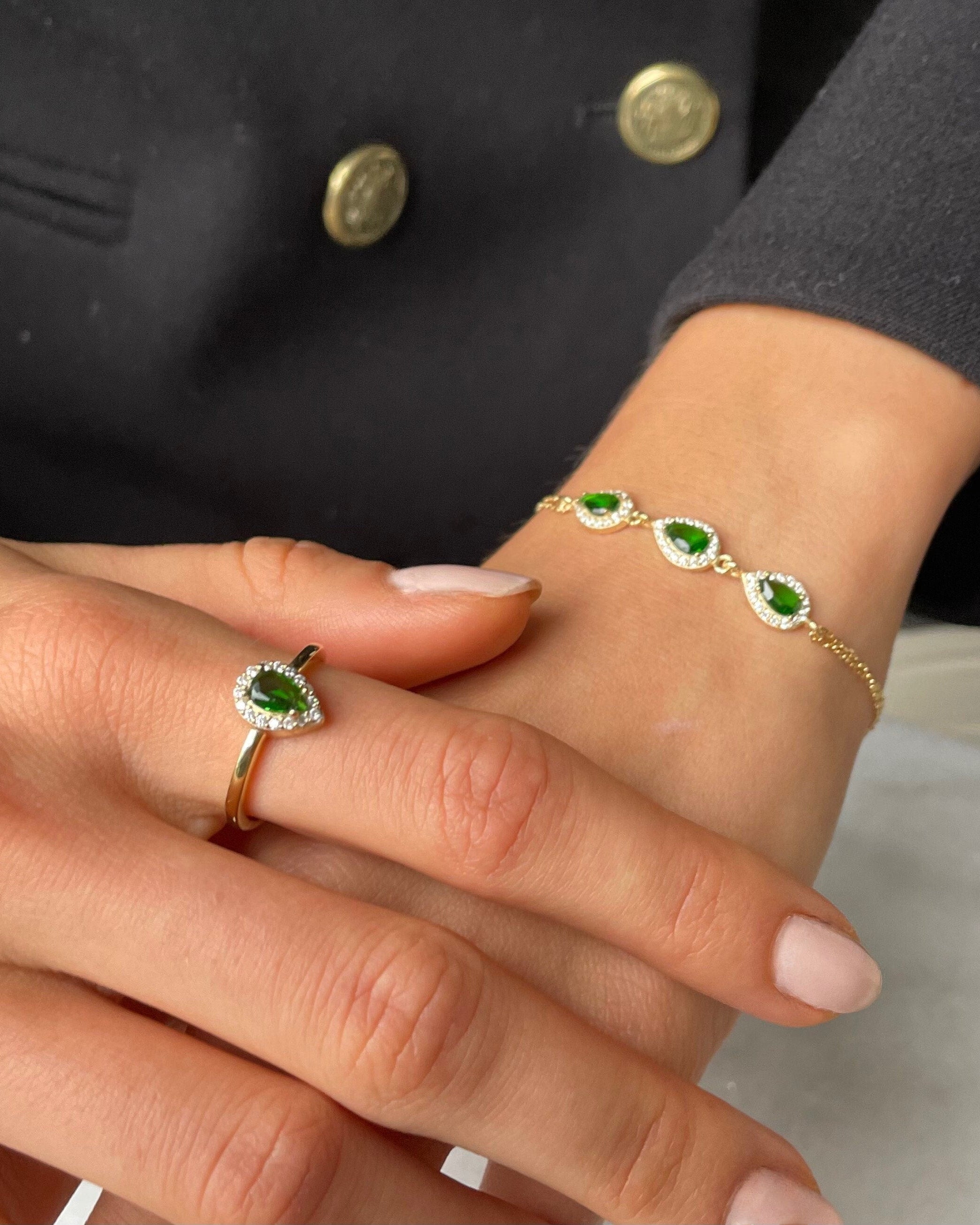 Sparkling Cz Teardrop Jewelry Set - Sterling Silver