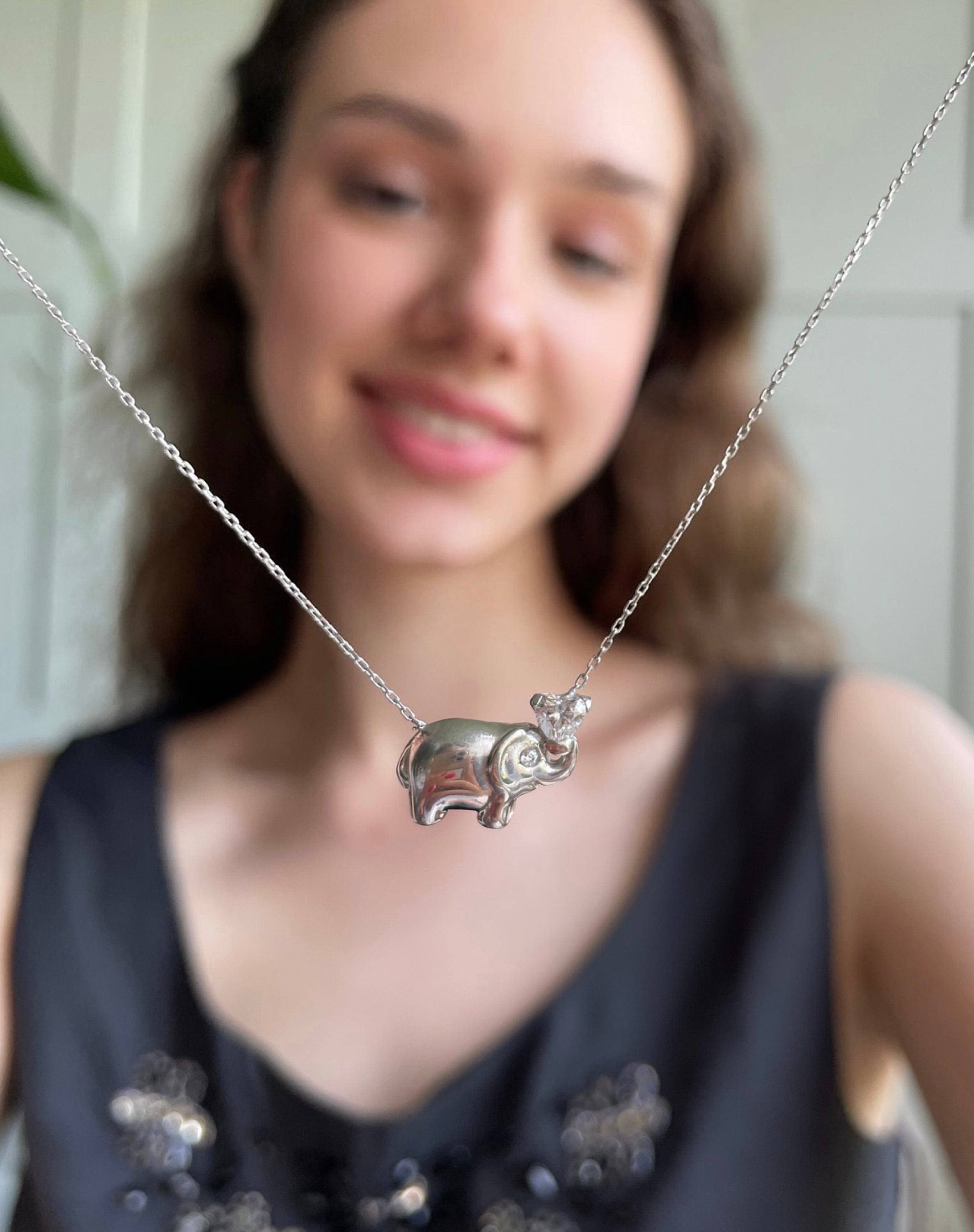 Cute Elephant Necklace - Sterling Silver