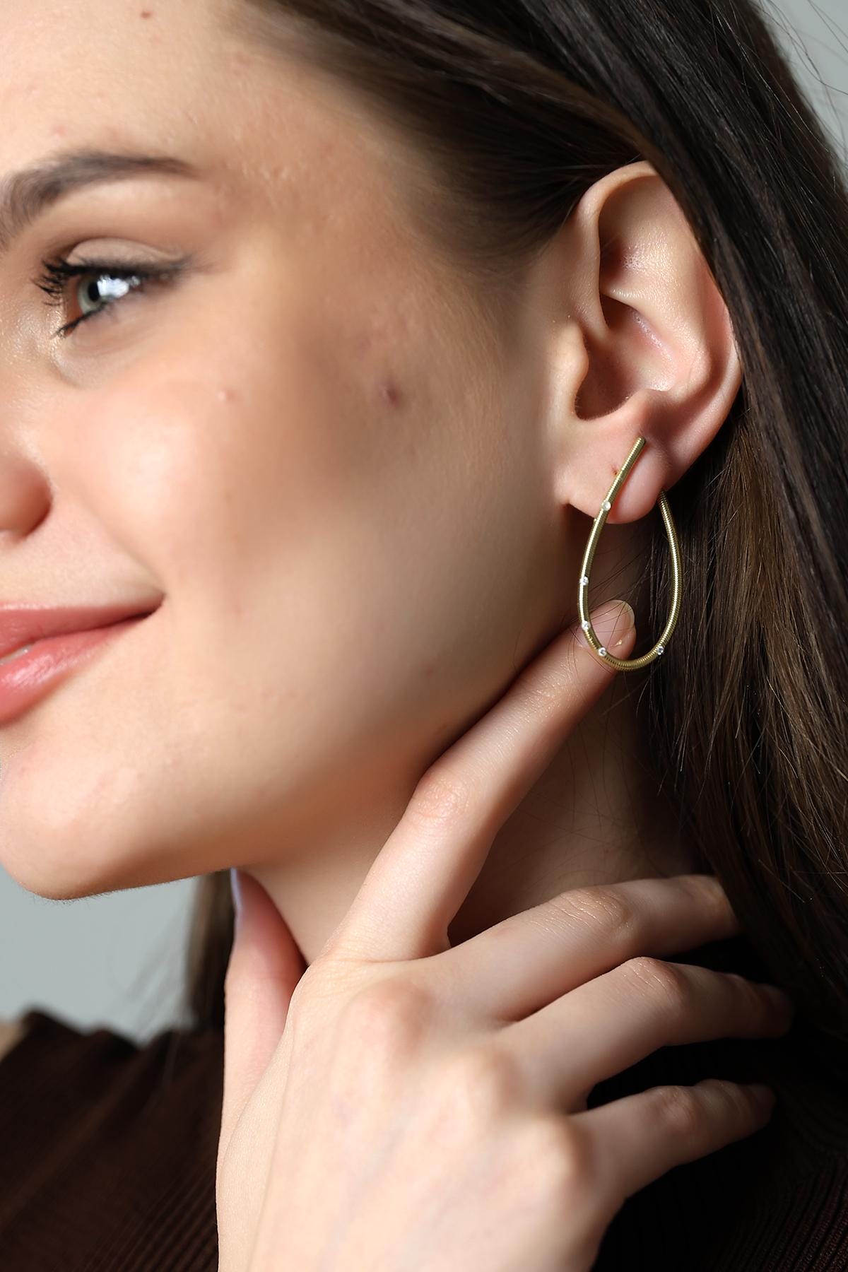 Modern Open Hoop Earrings - Sterling Silver