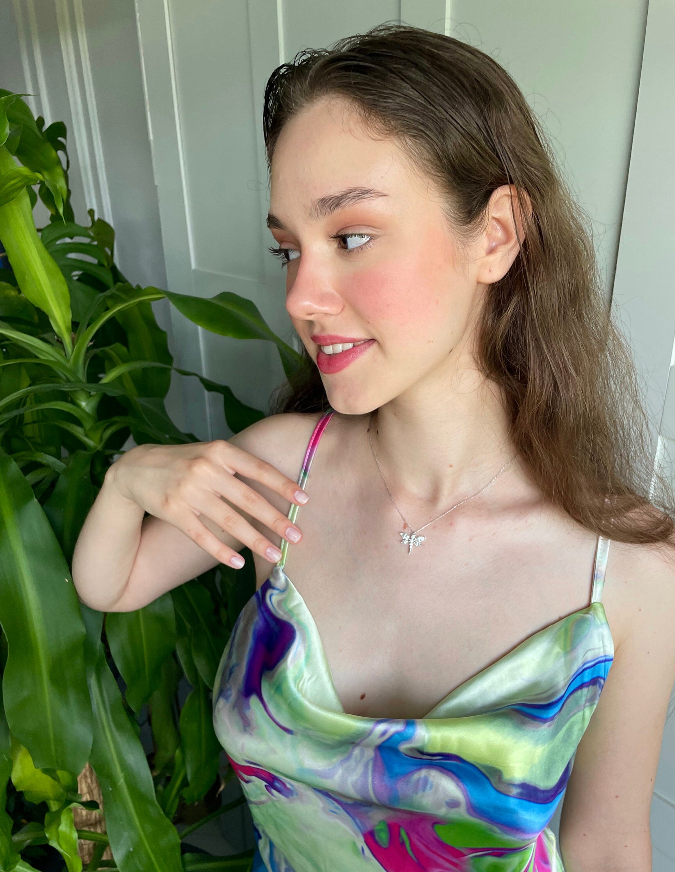 Handmade Dragonfly CZ Silver Necklace - Sterling Silver