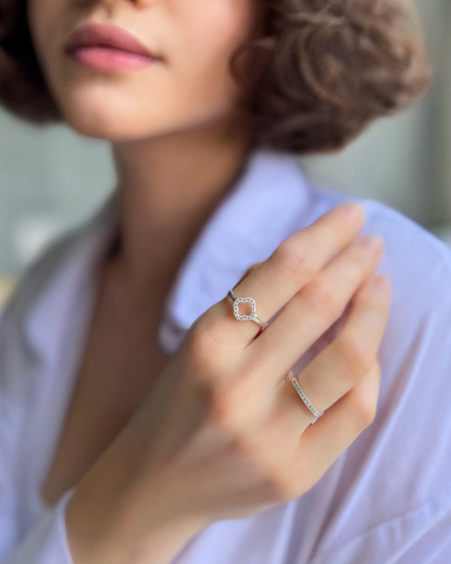 Four Leaf Clover Ring - Sterling Silver - Sterling Silver