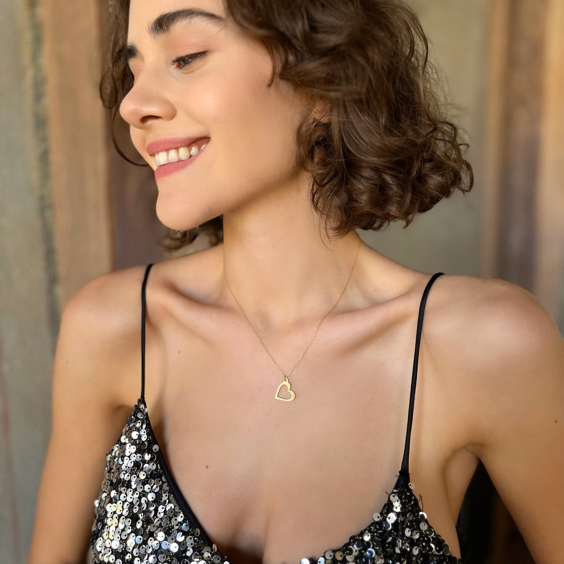 Heart Charm Necklace - Sterling Silver