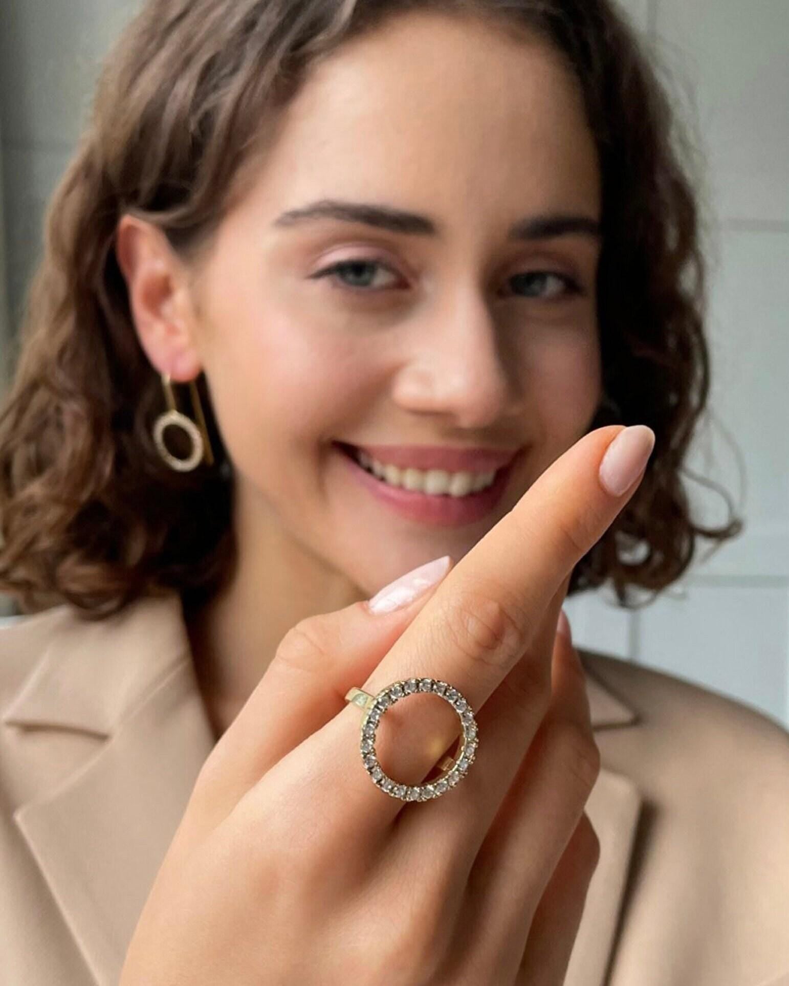 CZ Halo Jewelry Set - Sterling Silver