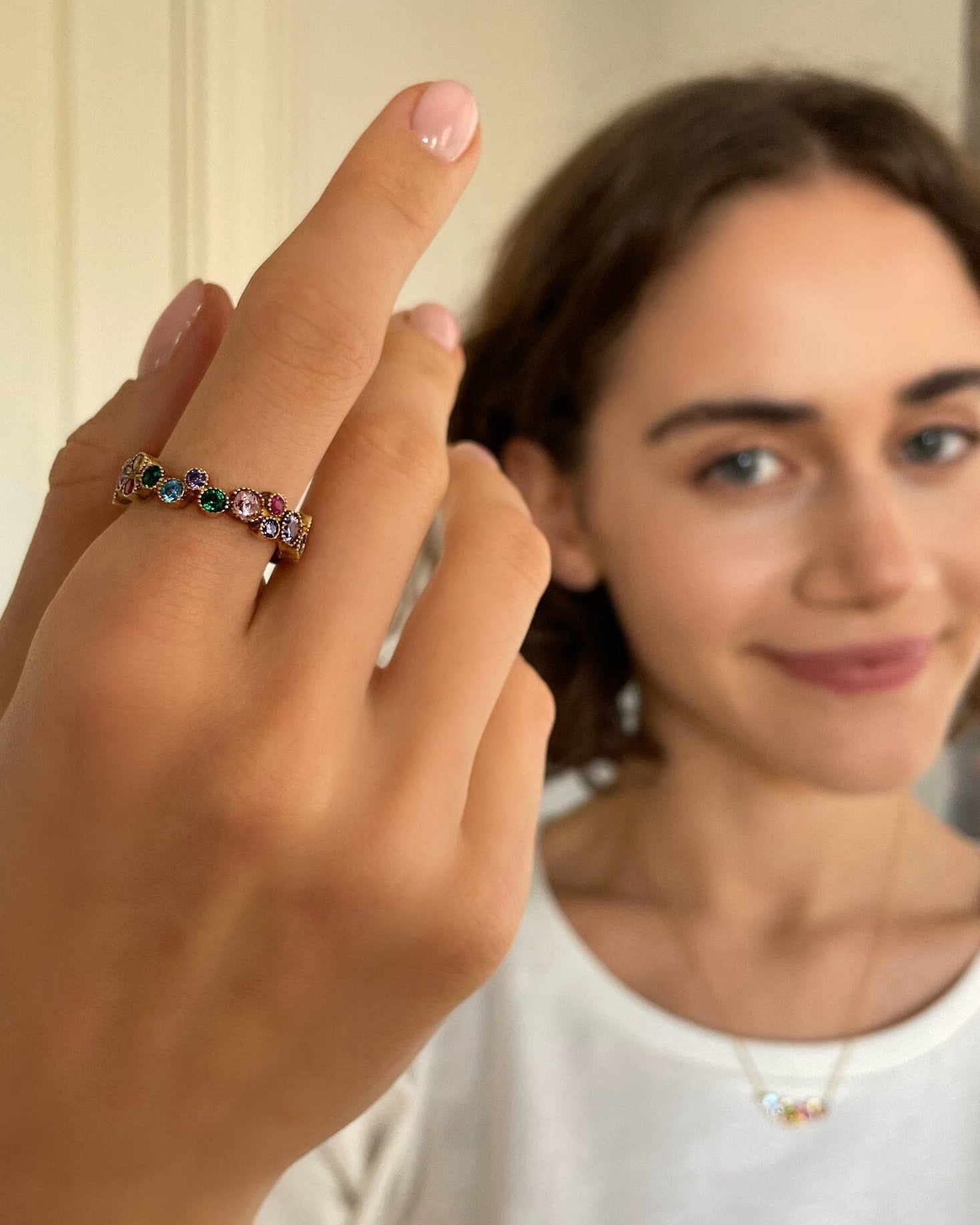 Fancy Rainbow Ring - Sterling Silver