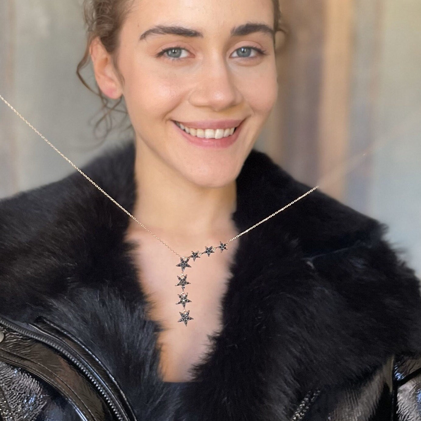 Star Lariat Necklace & Bracelet Set - Sterling Silver