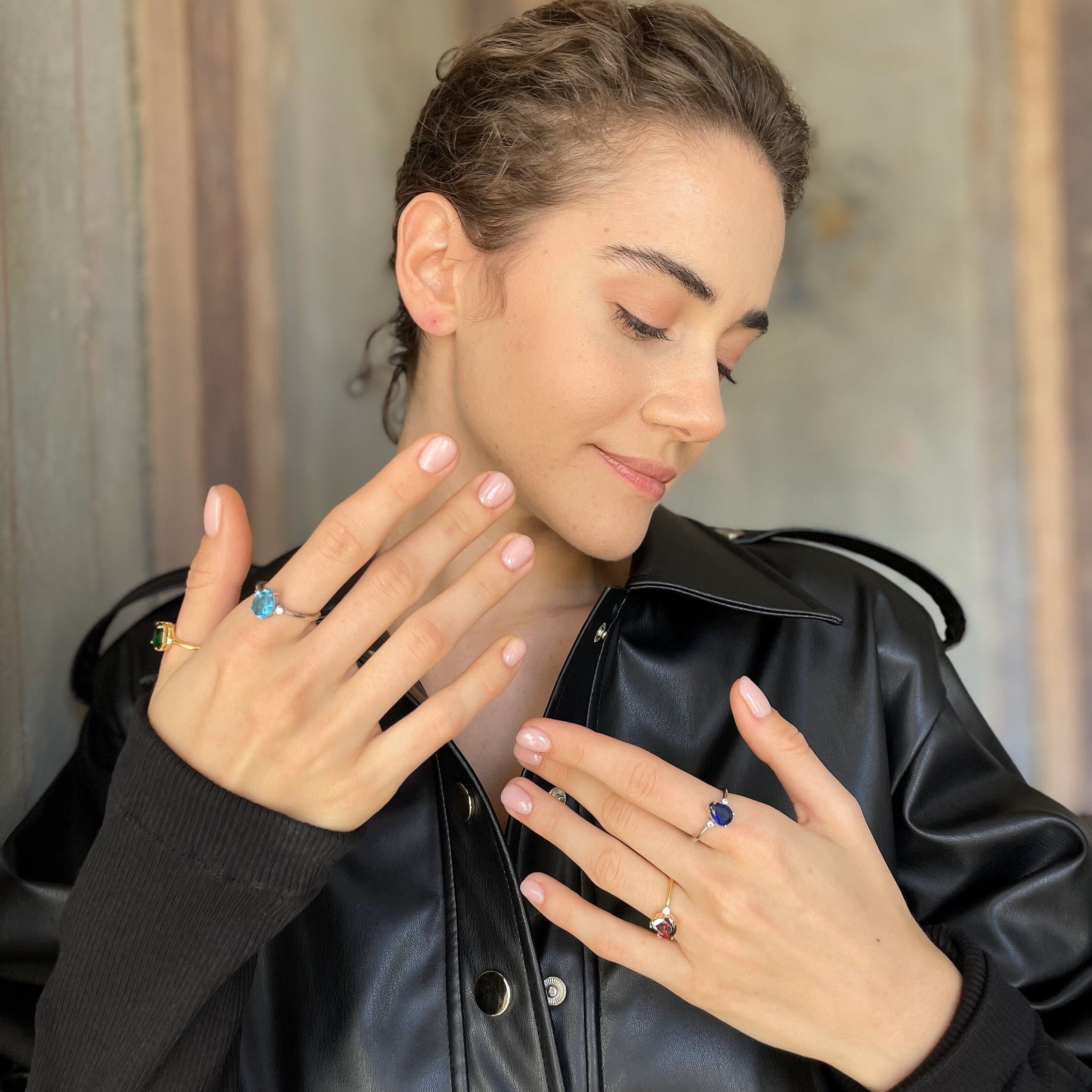 Minimal Family Birthstone Ring - Sterling Silver