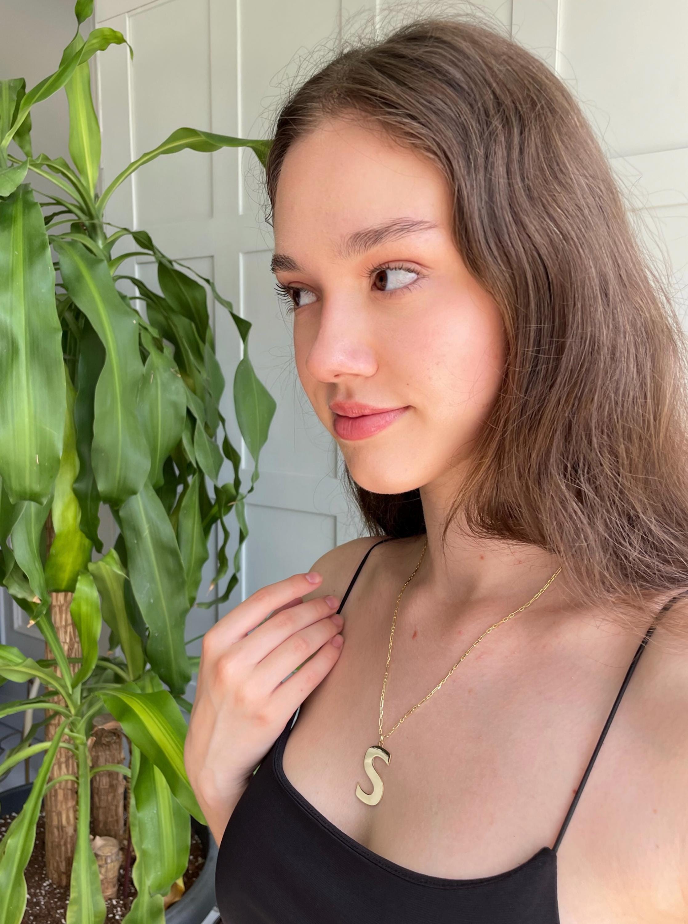 Laser Cut Initial Necklace - Sterling Silver