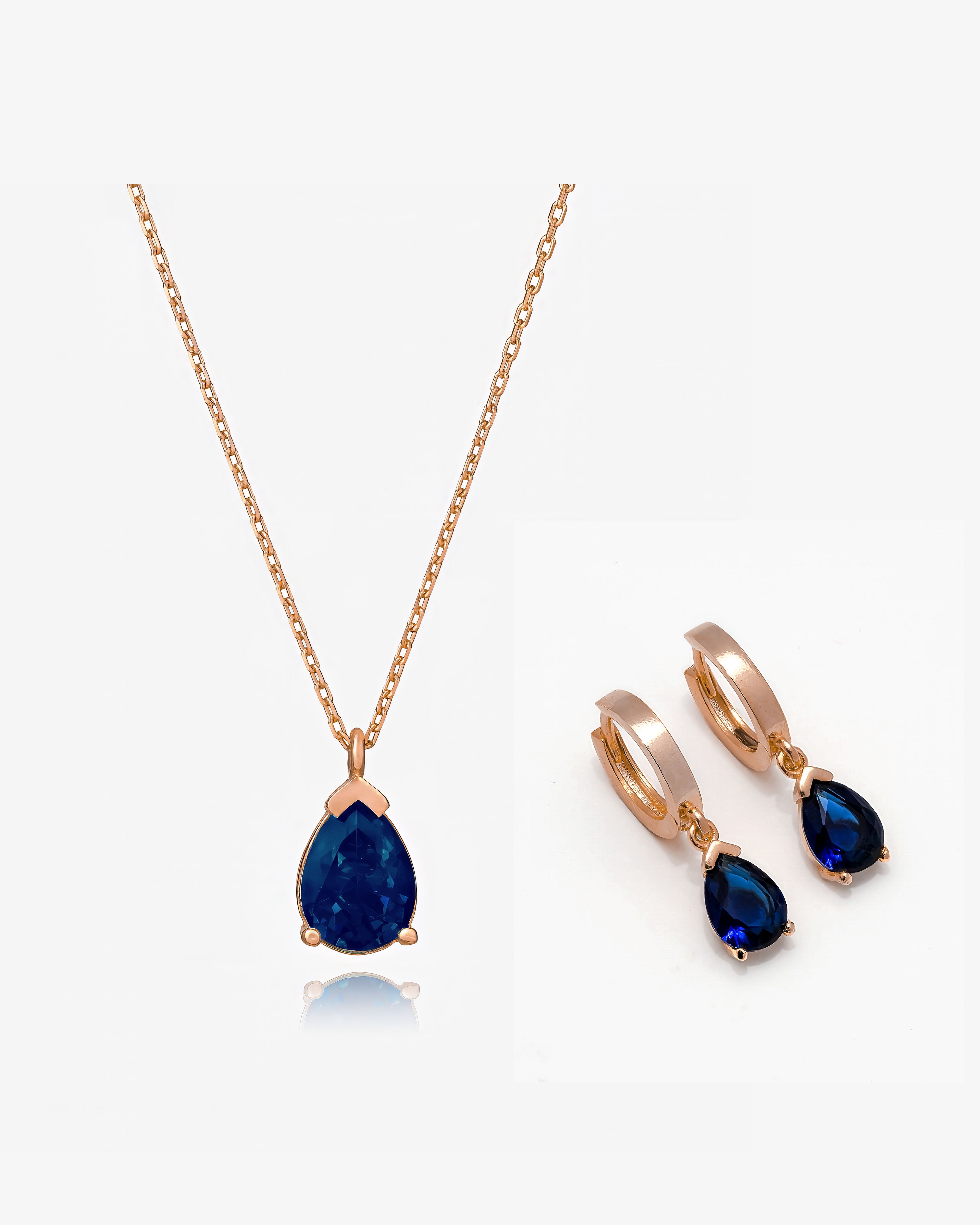 Birthstone Jewelry Set Rose Gold - Sterling Silver