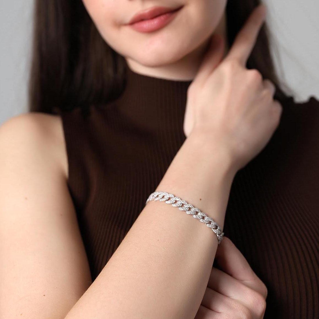 Iced Out Cuban Link Bracelet - Sterling Silver