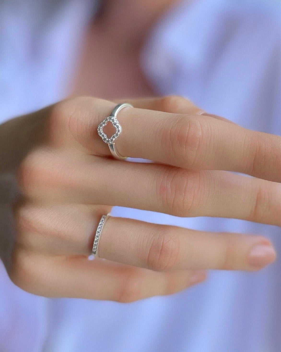 Four Leaf Clover Ring - Sterling Silver - Sterling Silver