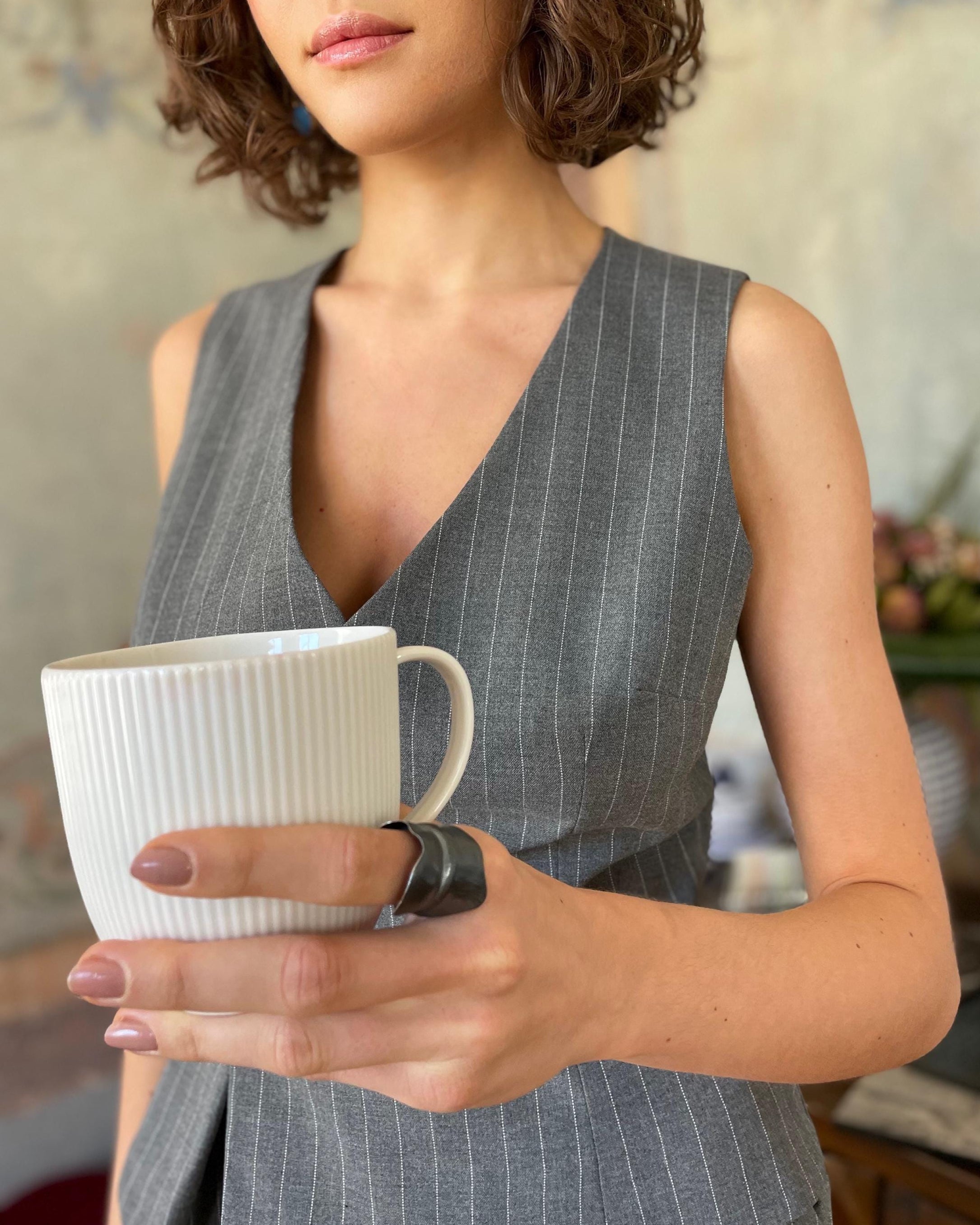 Wide Rustic Handcrafted Ring - Sterling Silver