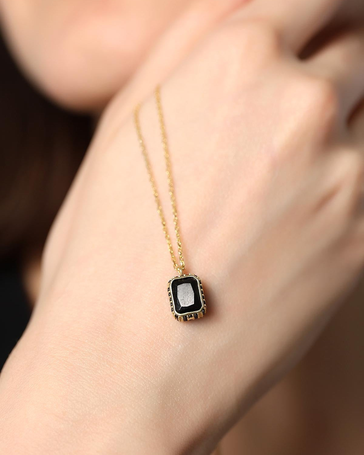 Baguette Emerald Necklace - Sterling Silver