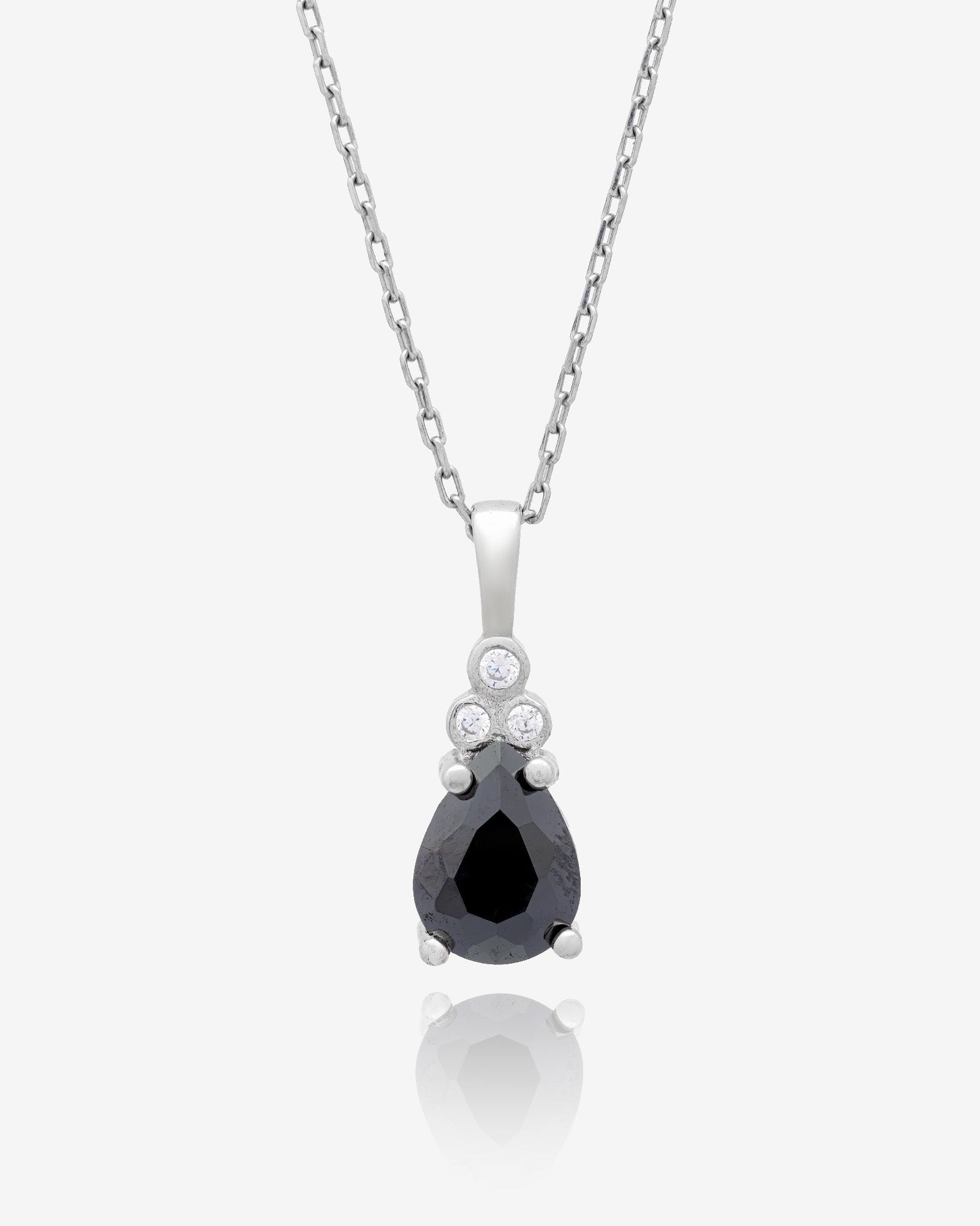 Birthstone Necklace with Zirconia Accents - Sterling Silver