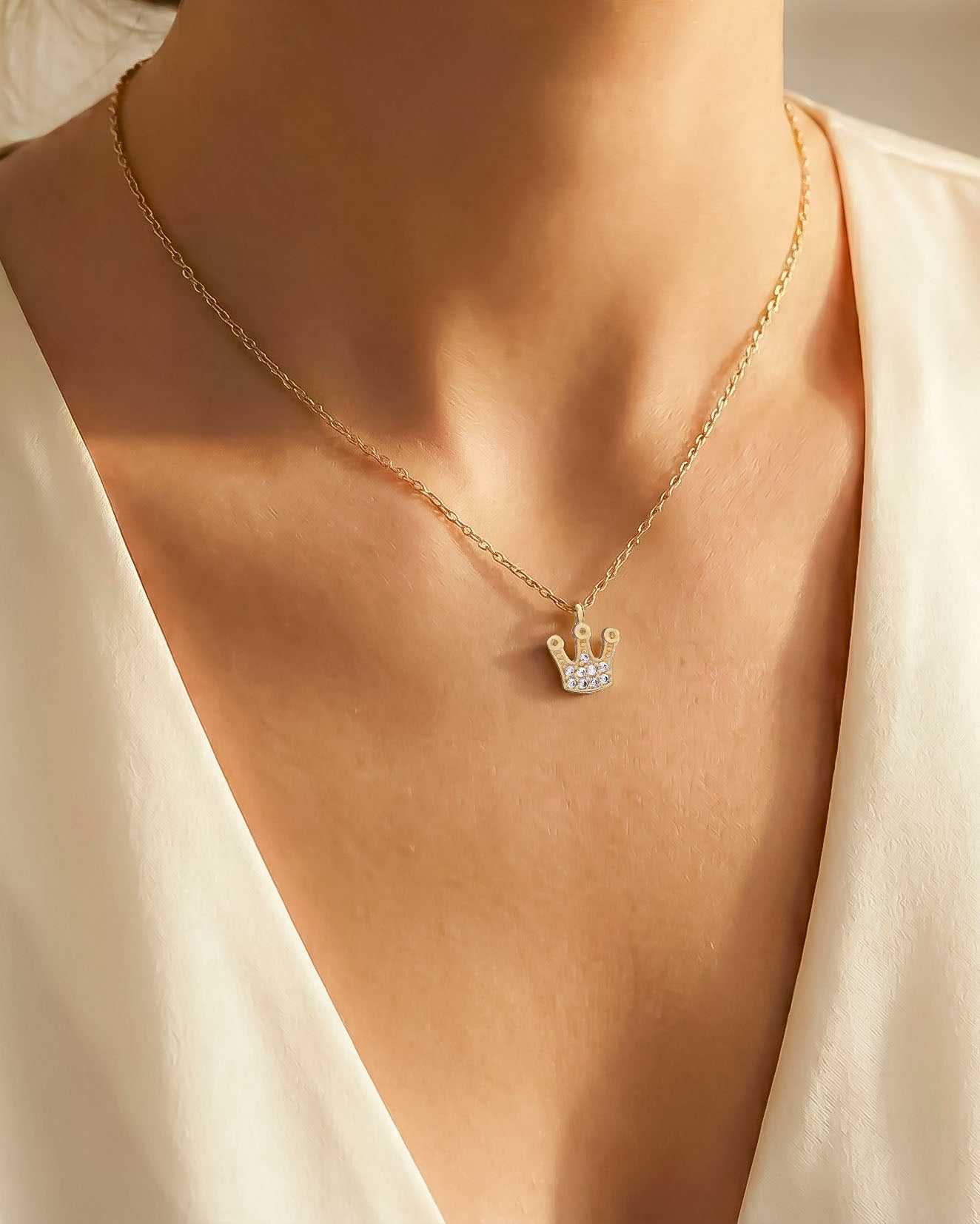 Sparkling Royal Crown CZ Pendant