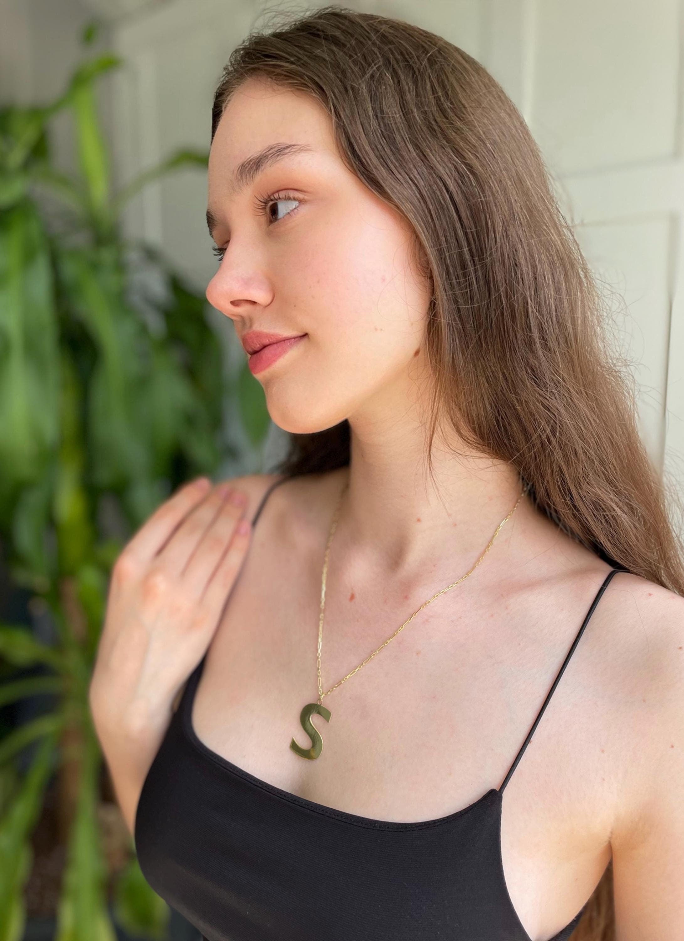 Laser Cut Initial Necklace - Sterling Silver