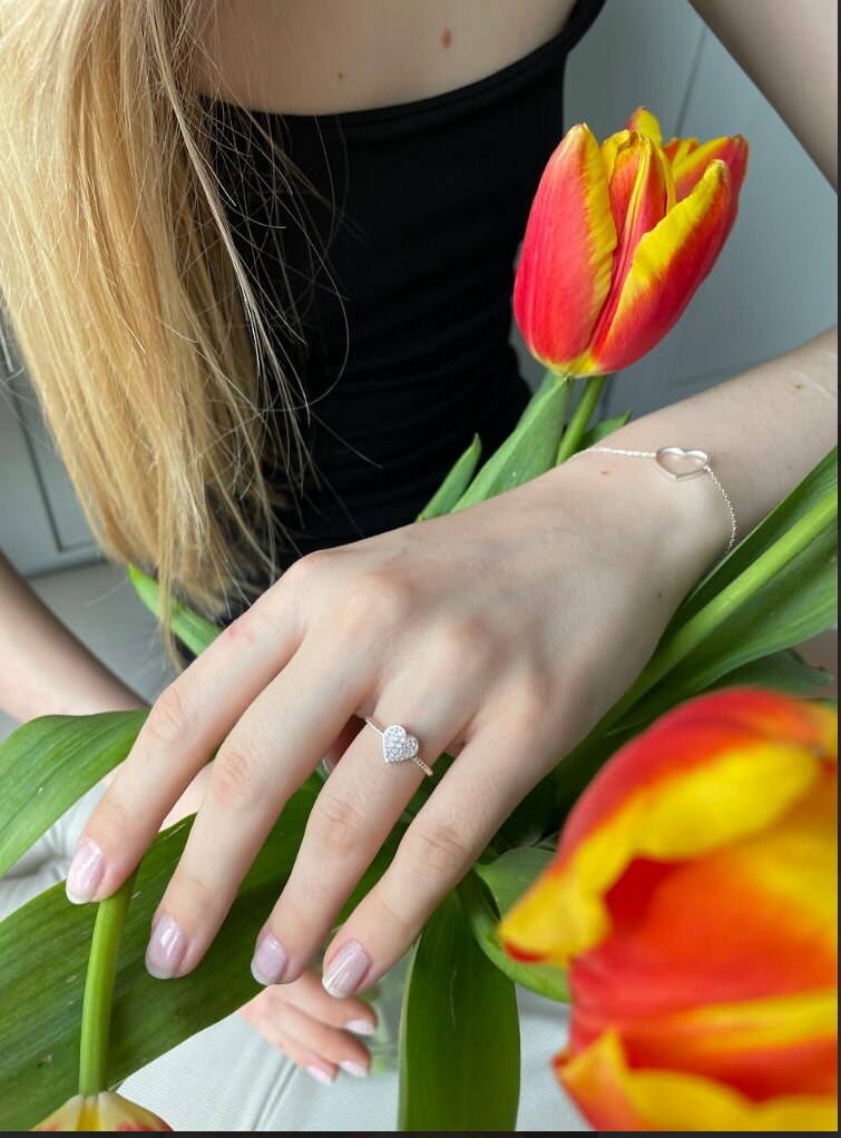 Minimalist Open Heart Bracelet - Sterling Silver