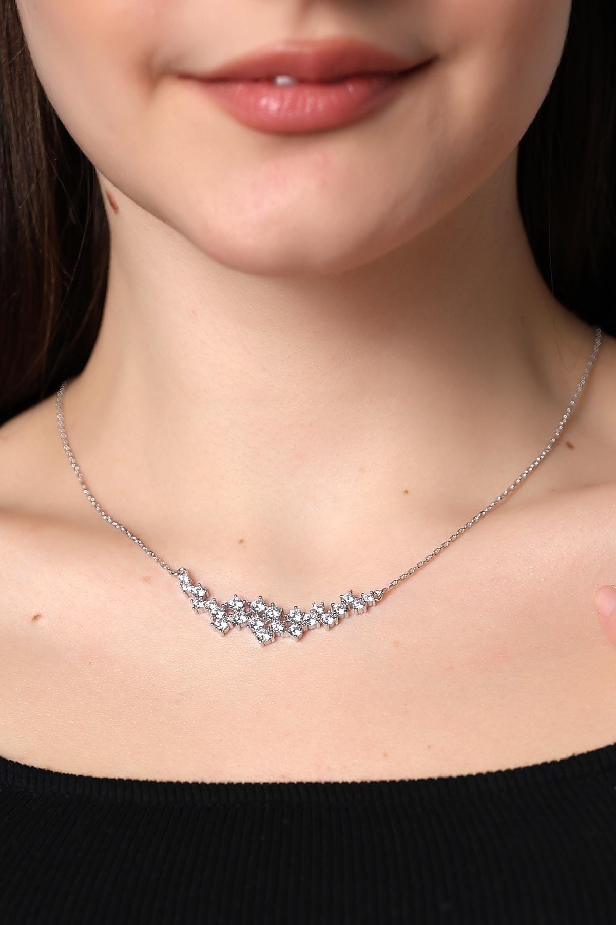 Statement CZ Necklace - Sterling Silver