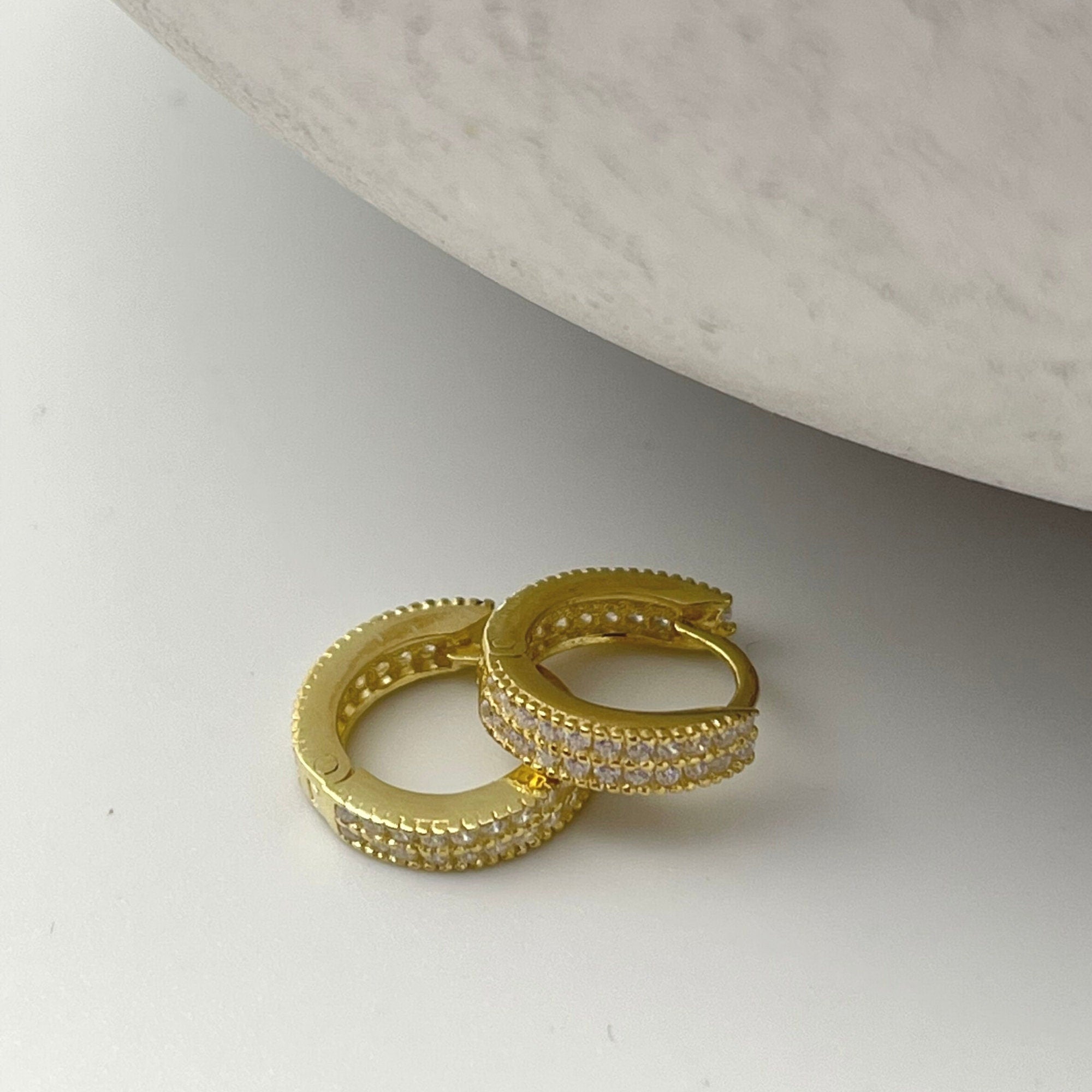 Petite Huggie Hoop Earrings - Sterling Silver