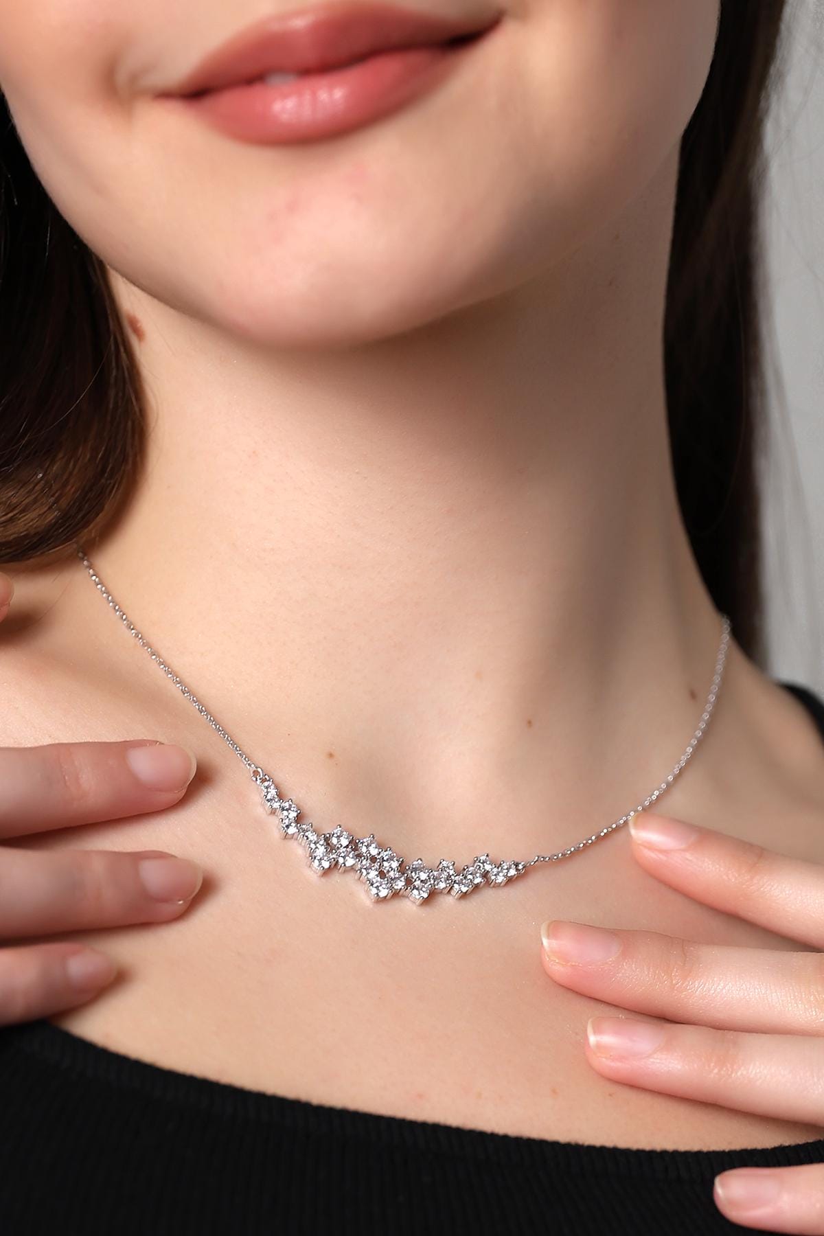 Statement CZ Necklace - Sterling Silver