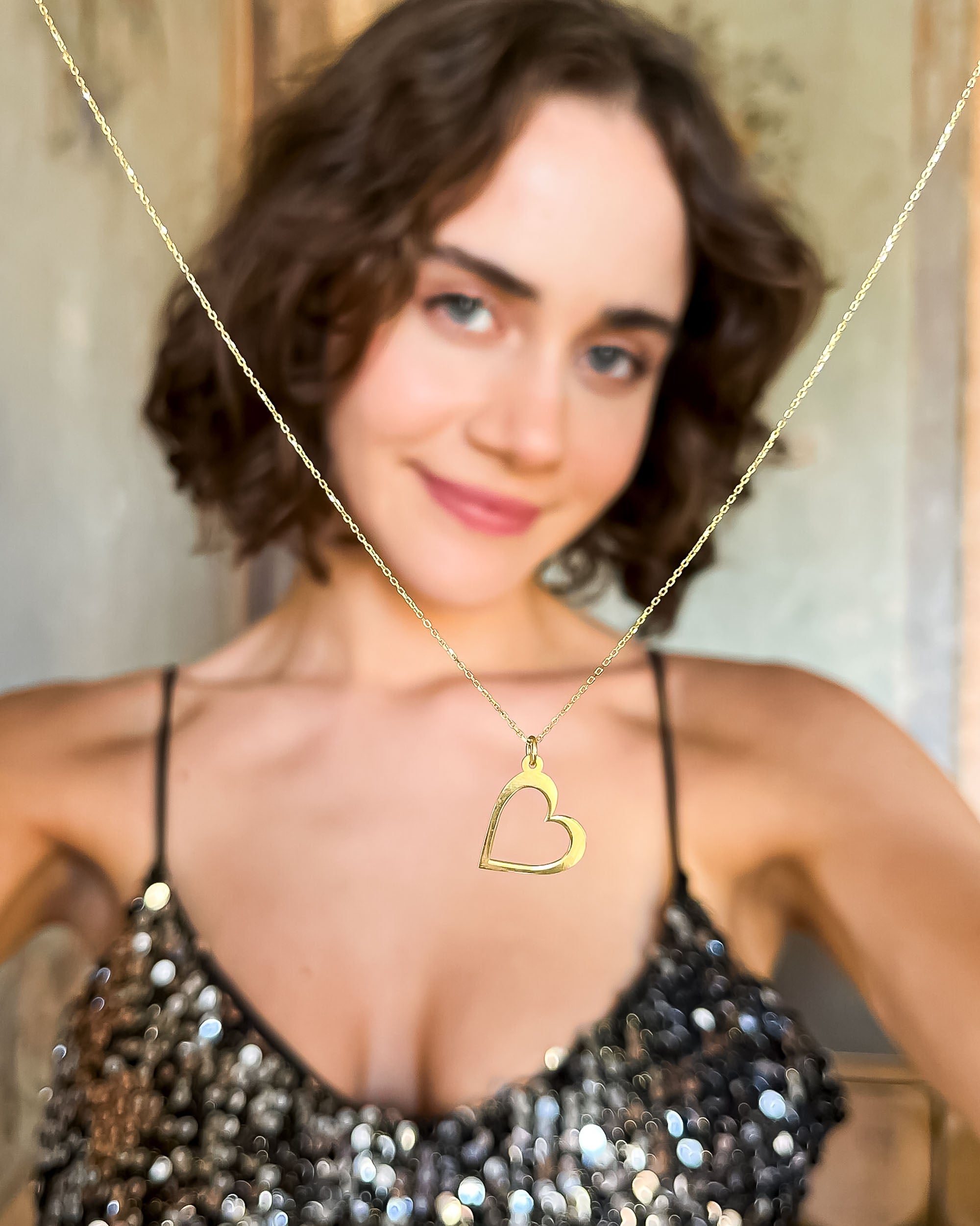 Heart Charm Necklace - Sterling Silver