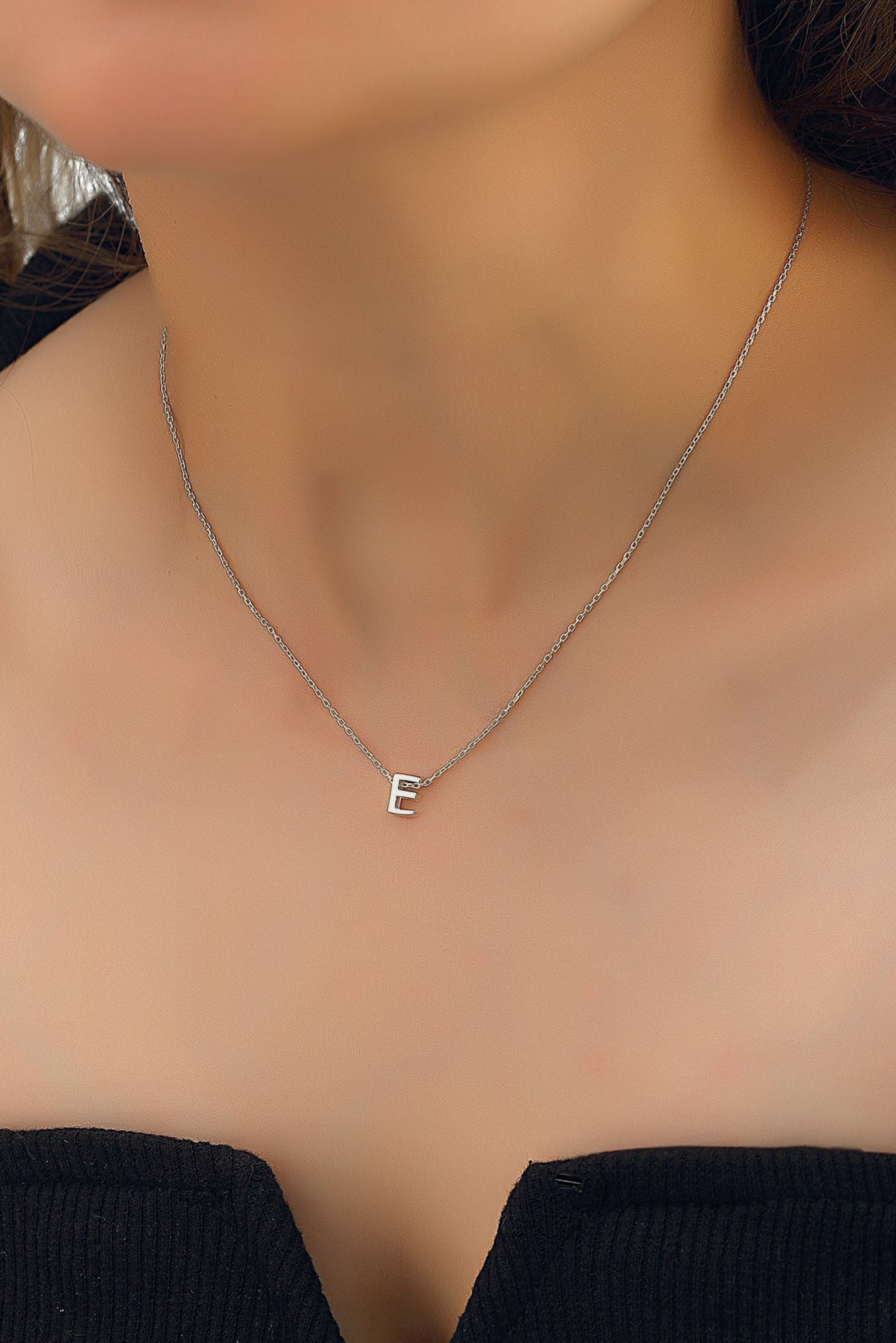 Personalized Initial Letter Necklace - Sterling Silver