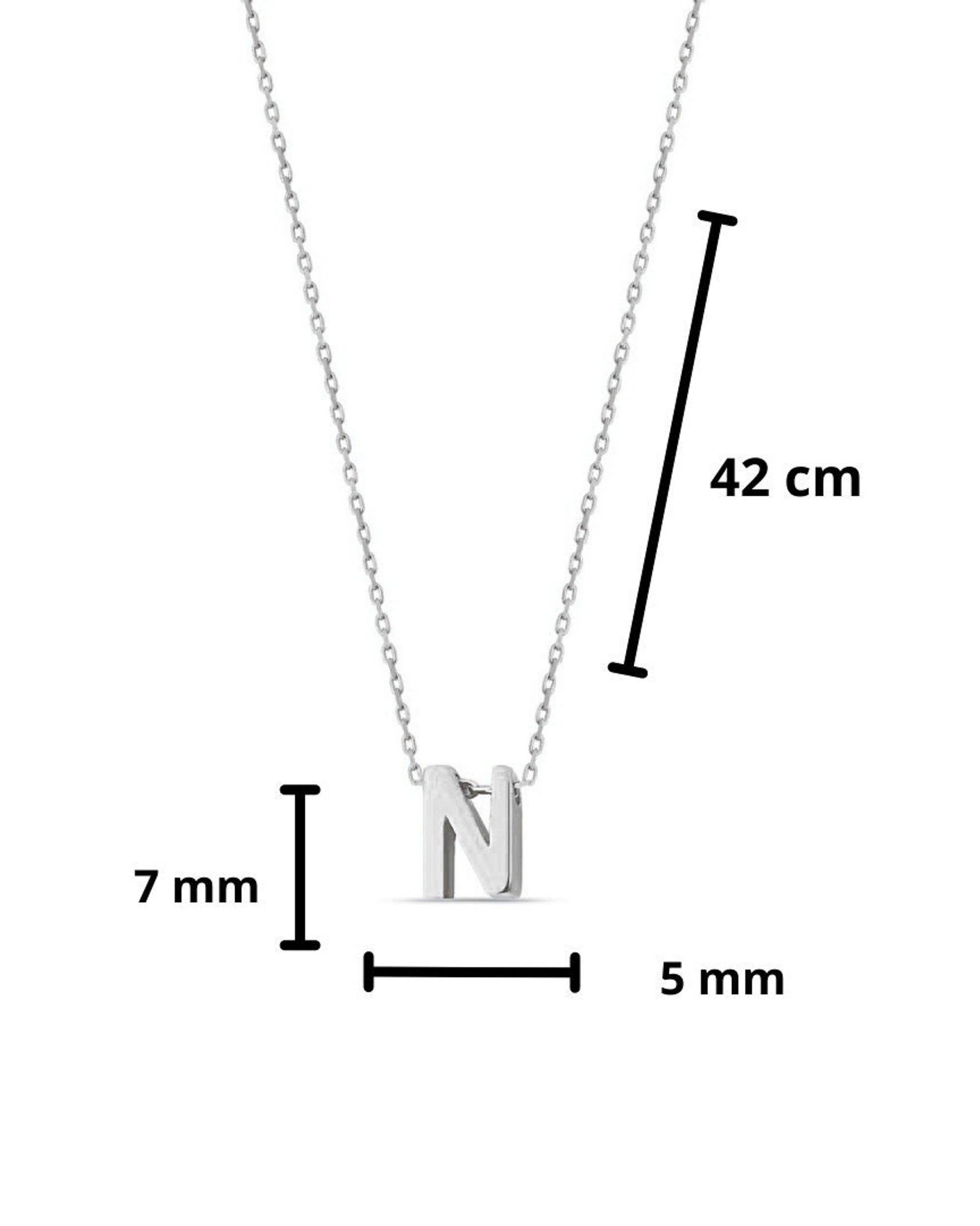 Personalized Initial Letter Necklace - Sterling Silver