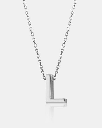 Personalized Initial Letter Necklace - Sterling Silver