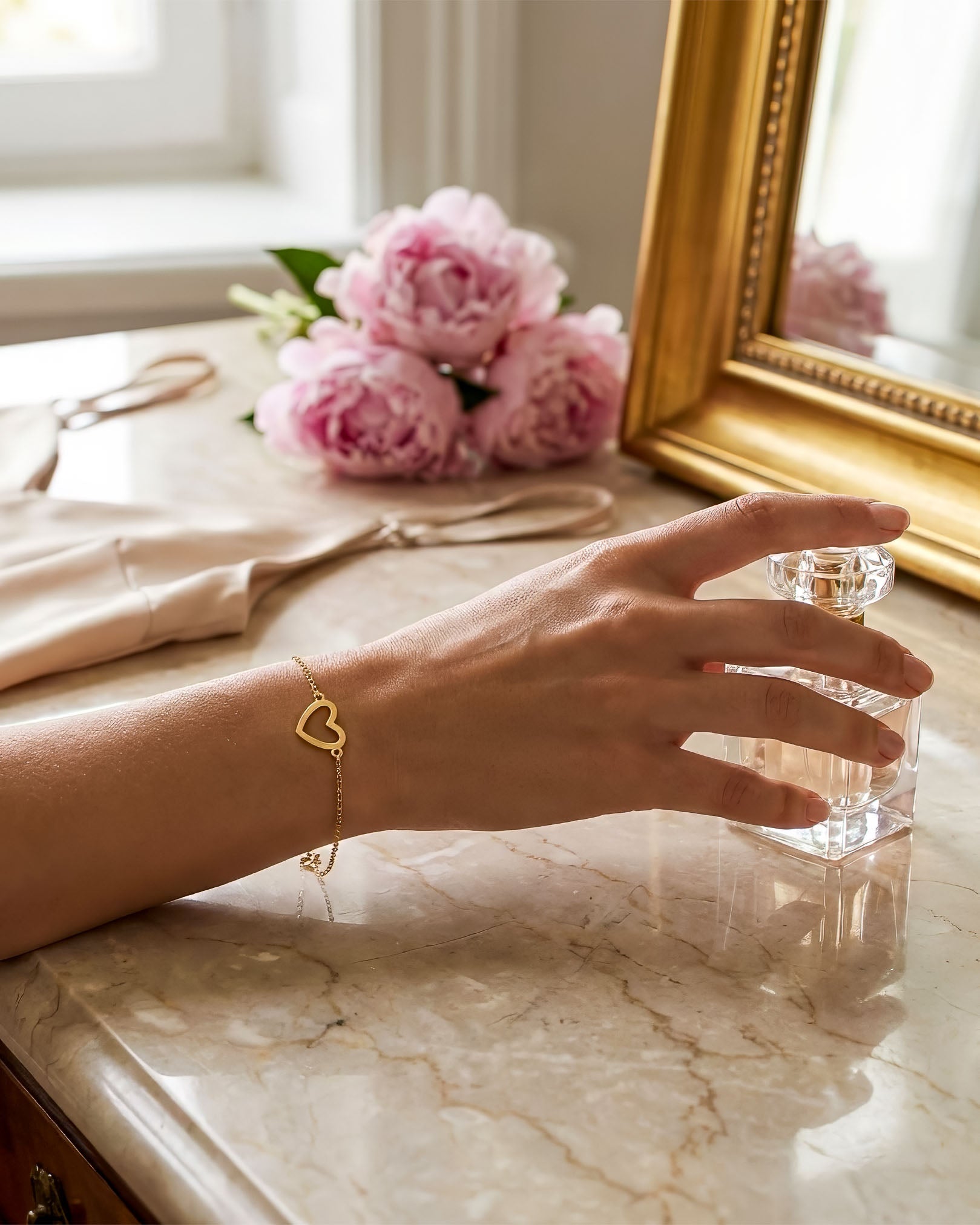 Open Heart Charm Bracelet - Sterling Silver