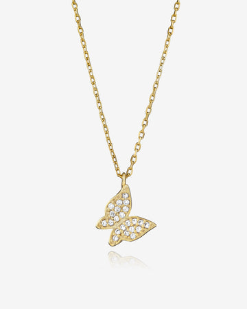 Sparkling Butterfly CZ Necklace