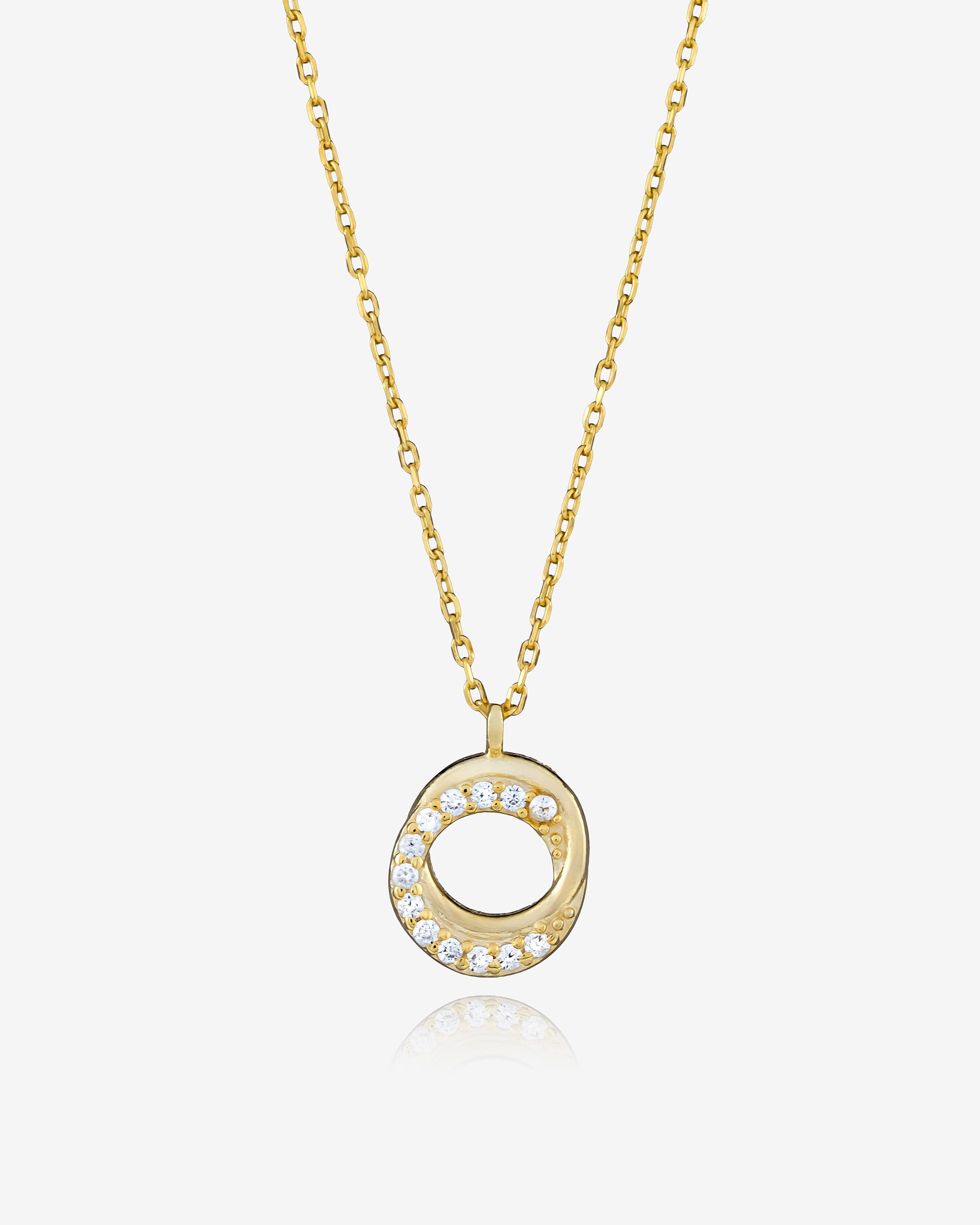 Oval Circle CZ Necklace