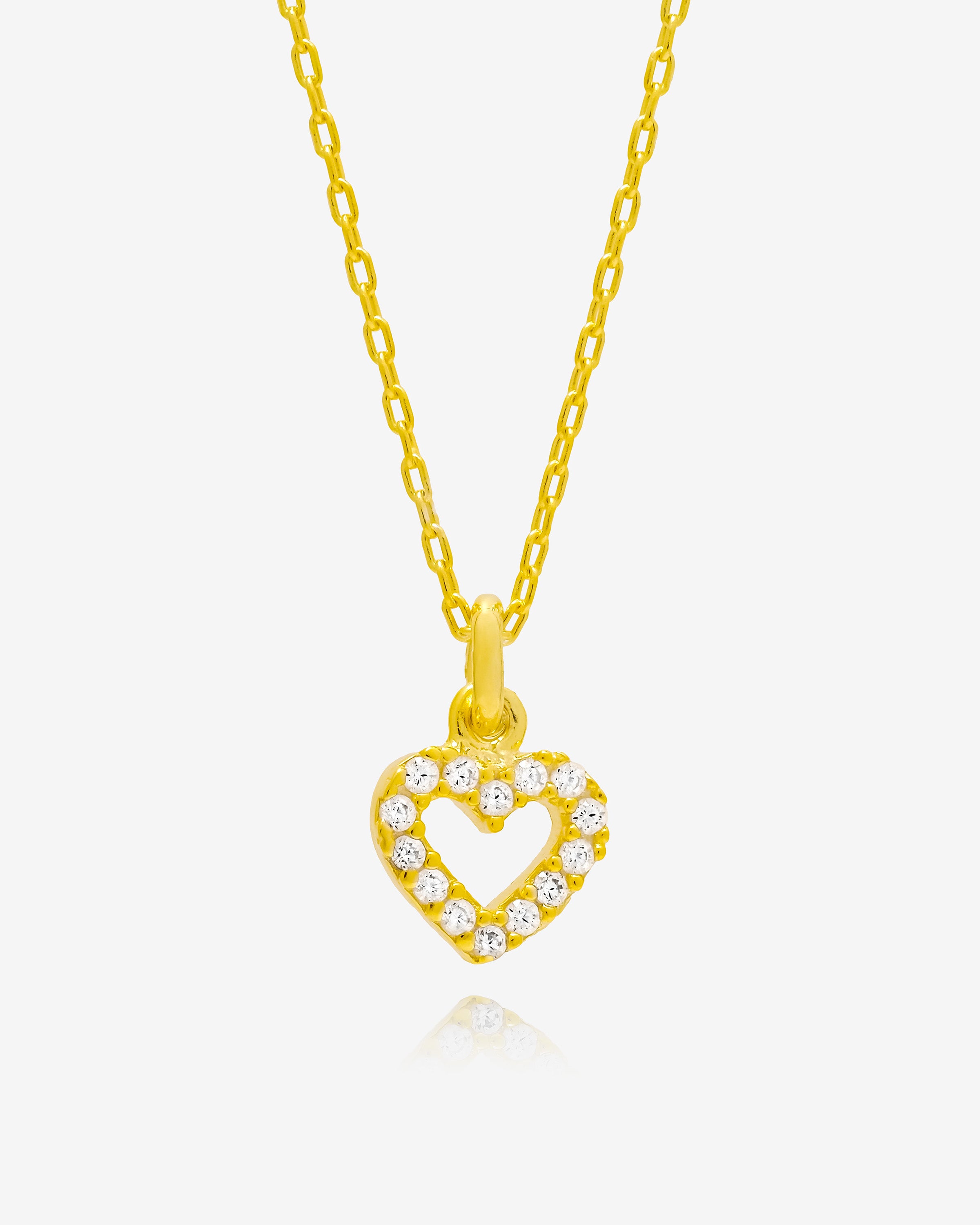 Sparkling Heart Pendant CZ Necklace