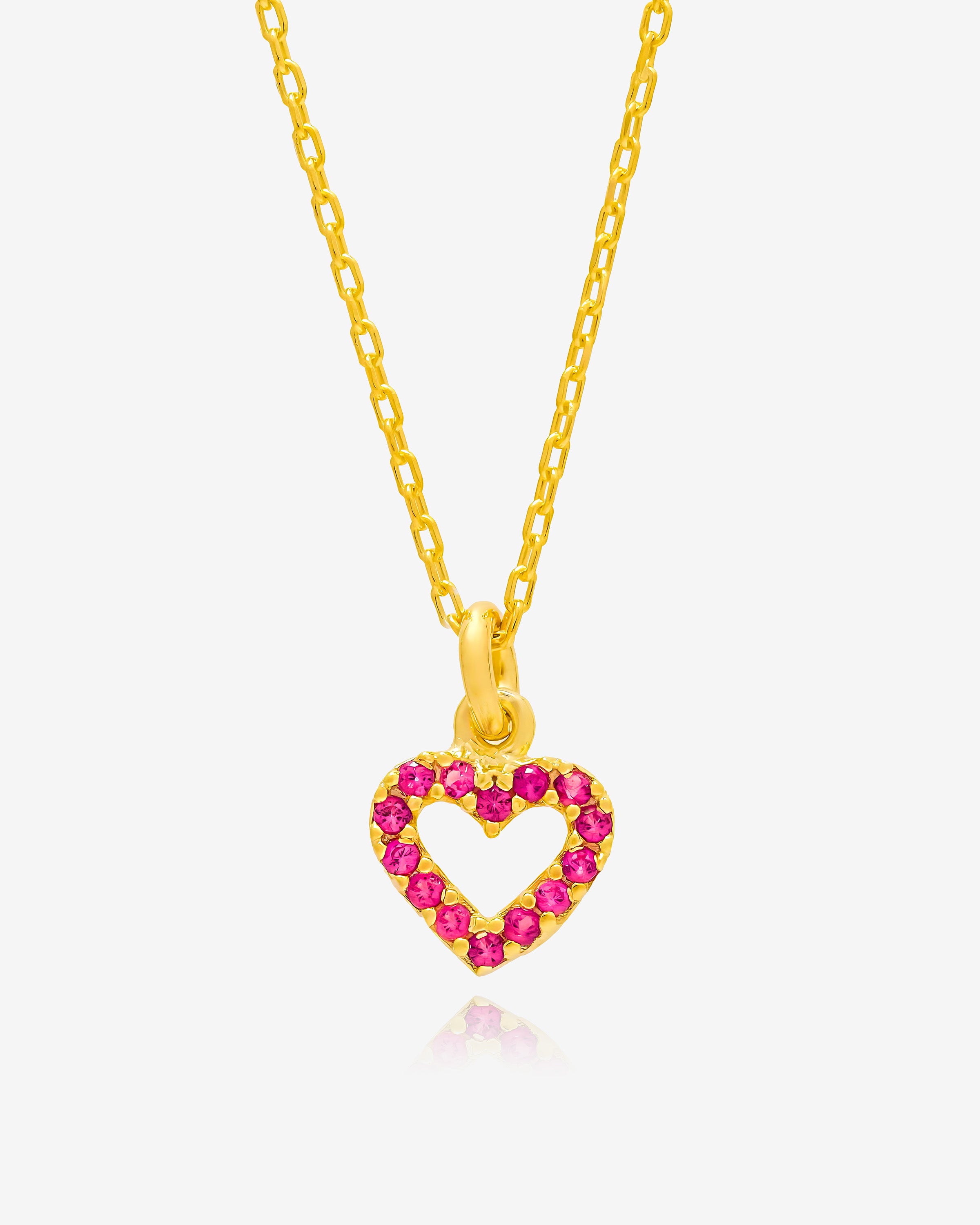 Sparkling Heart Pendant CZ Necklace