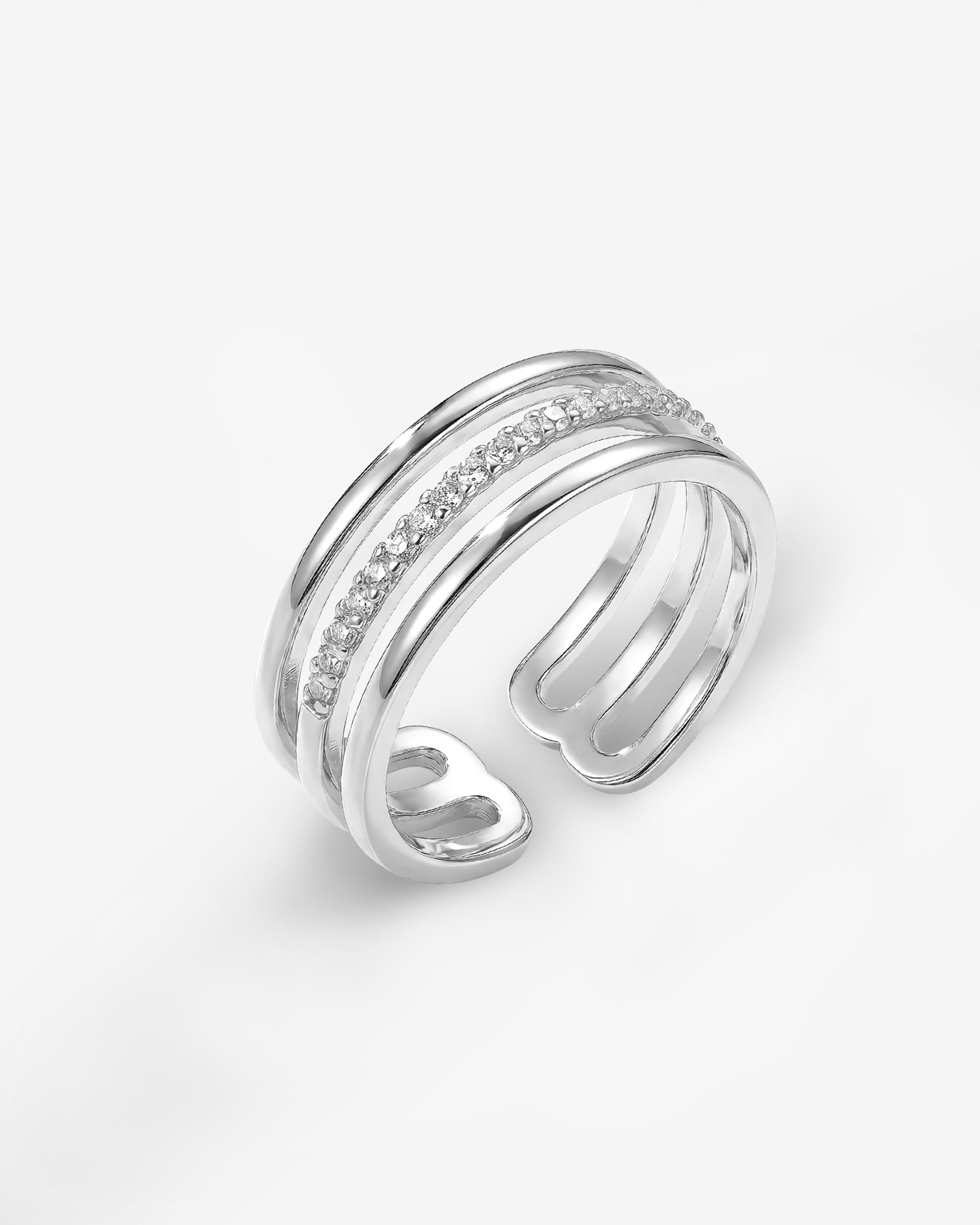 Elegant Triple Band CZ Ring