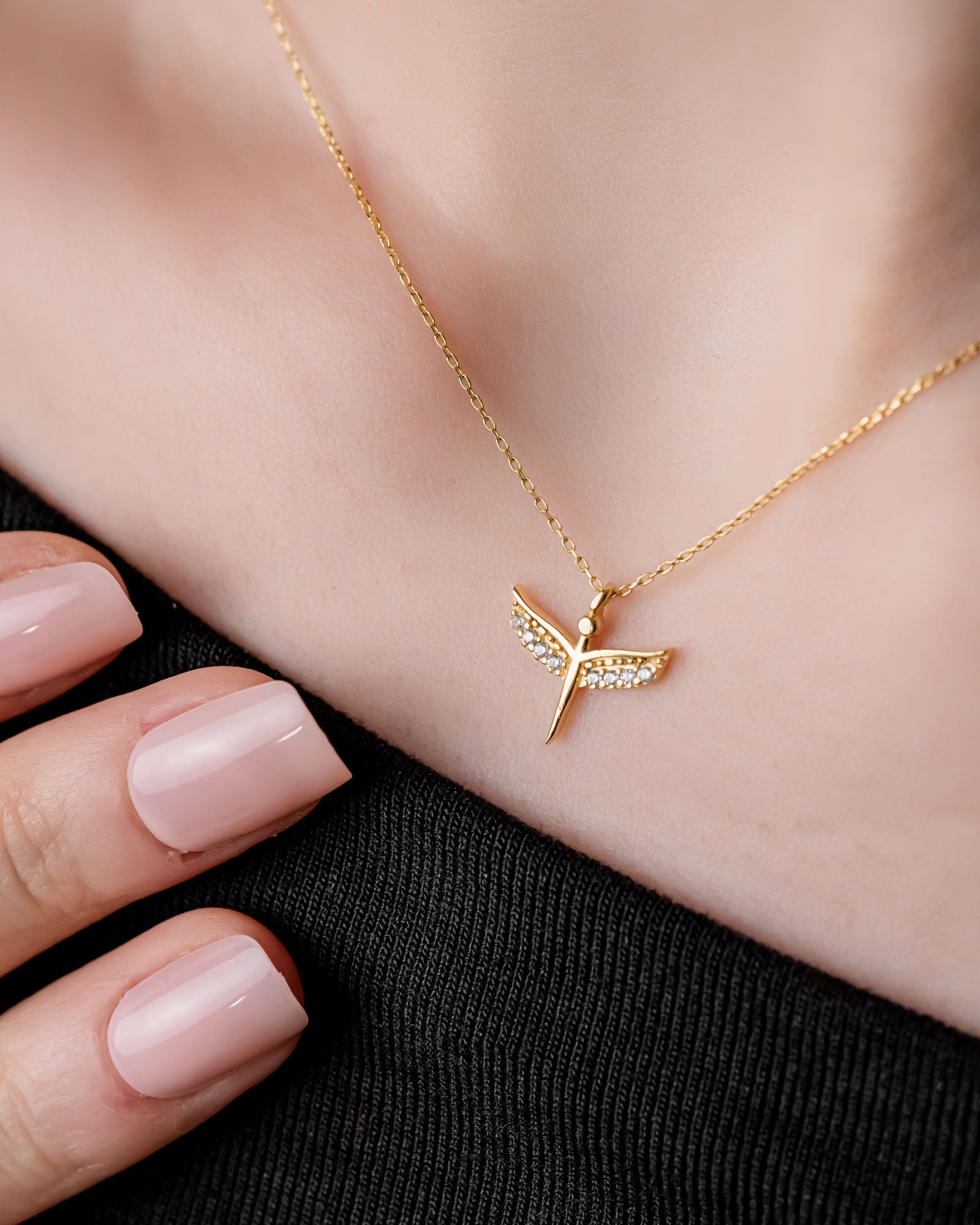 Baby Angel Necklace - Sterling Silver