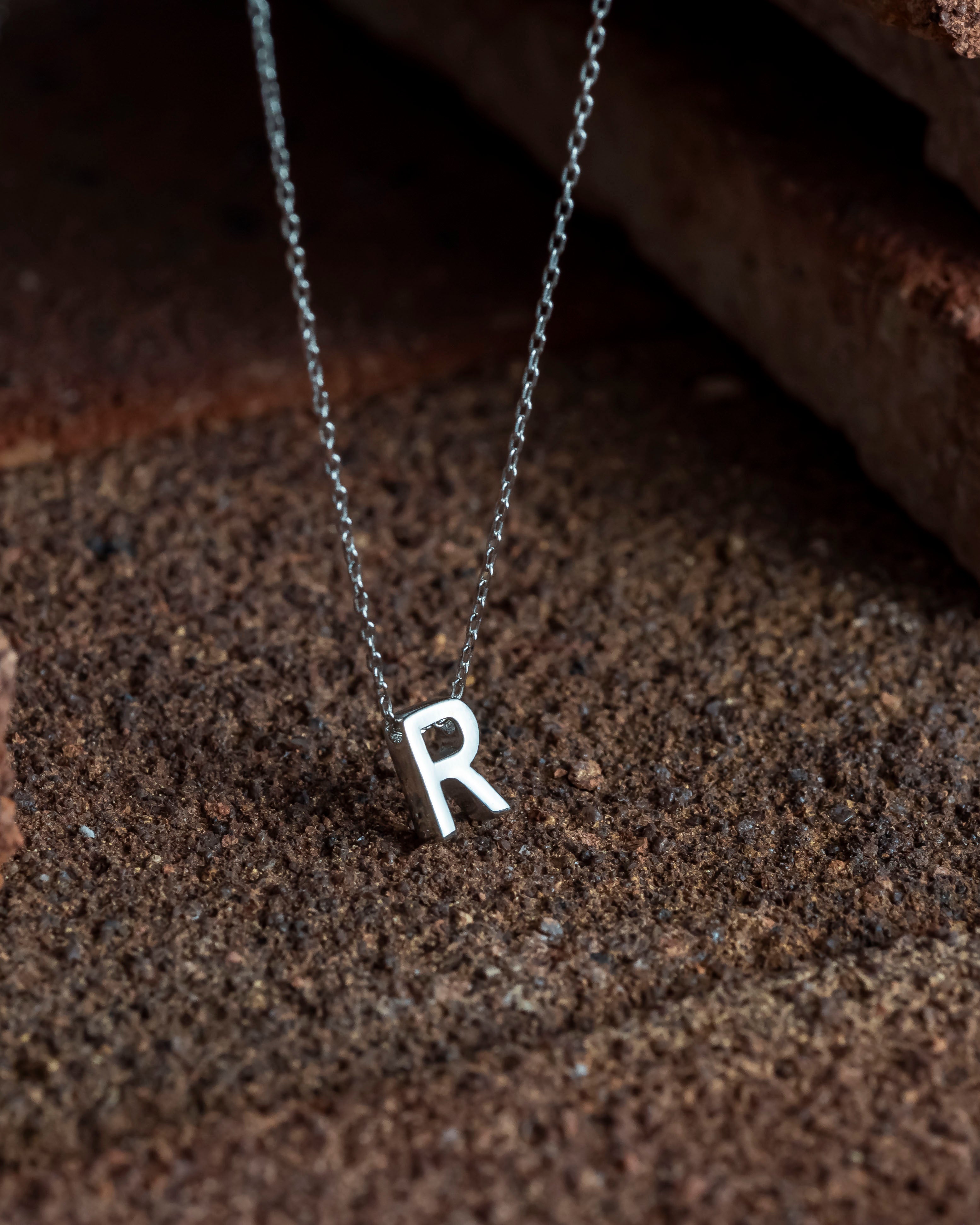 Personalized Initial Letter Necklace - Sterling Silver