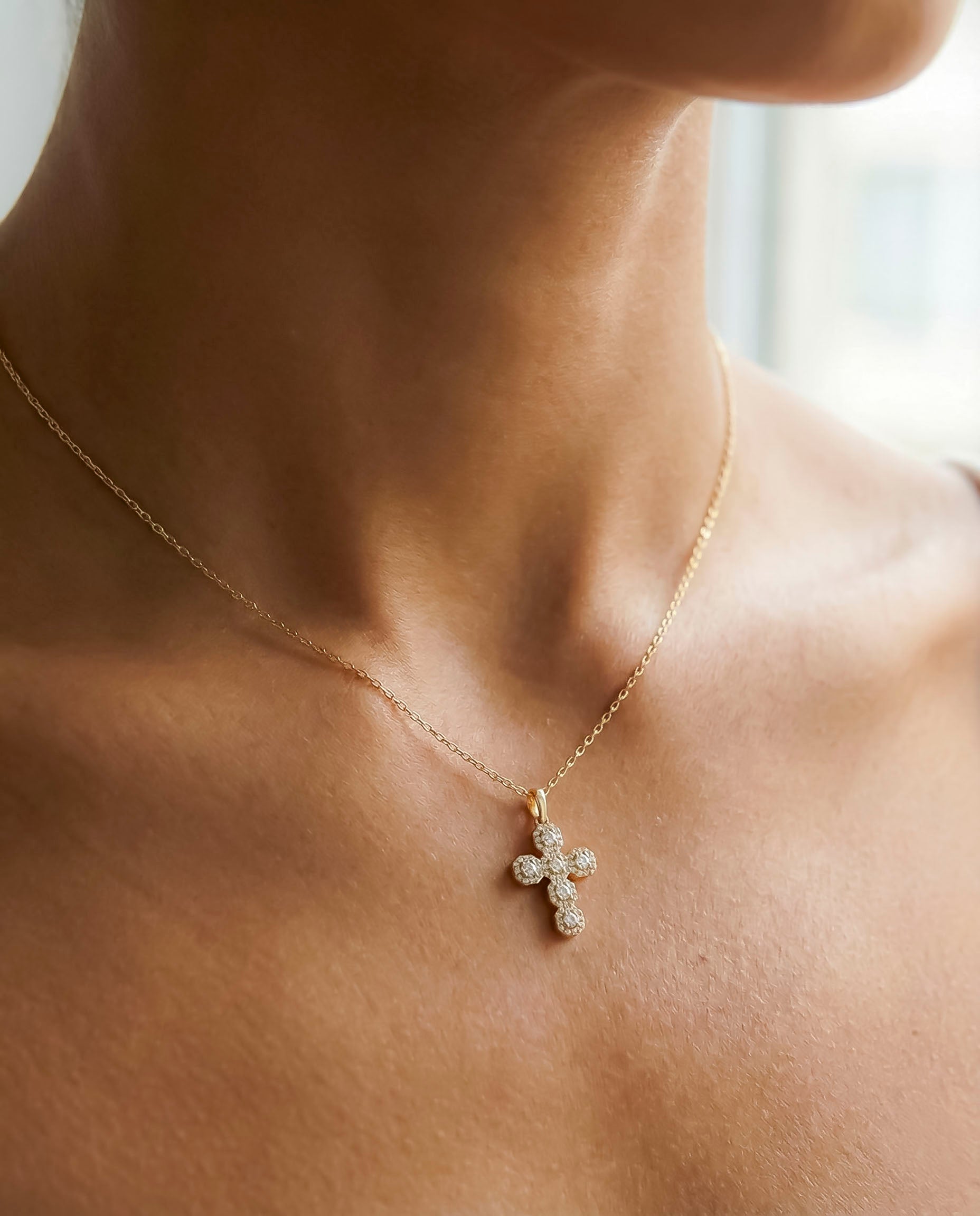 Sparkling CZ Cross Necklace