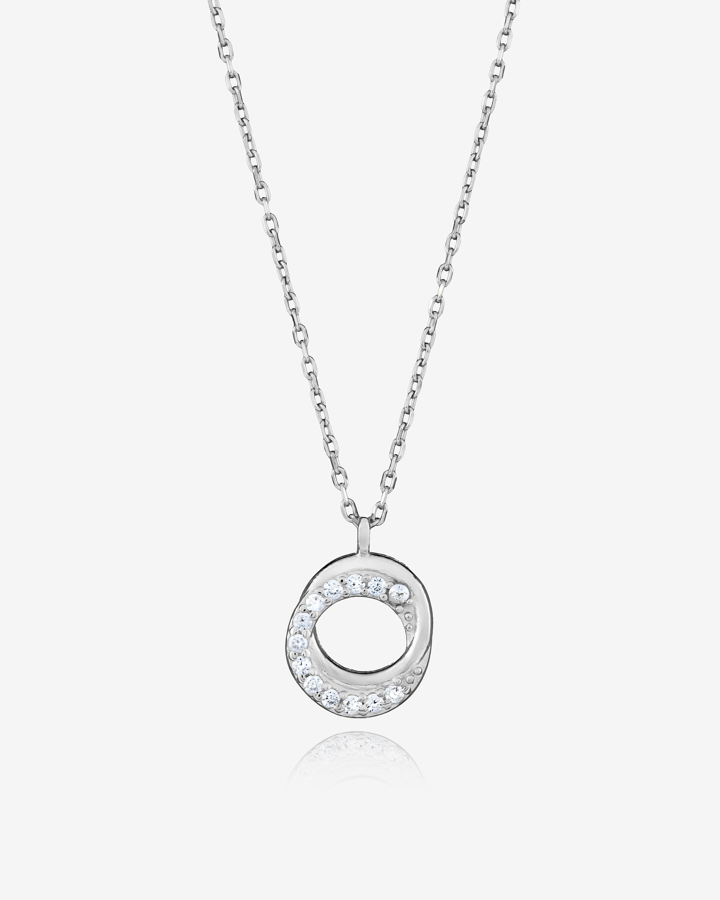 Oval Circle CZ Necklace