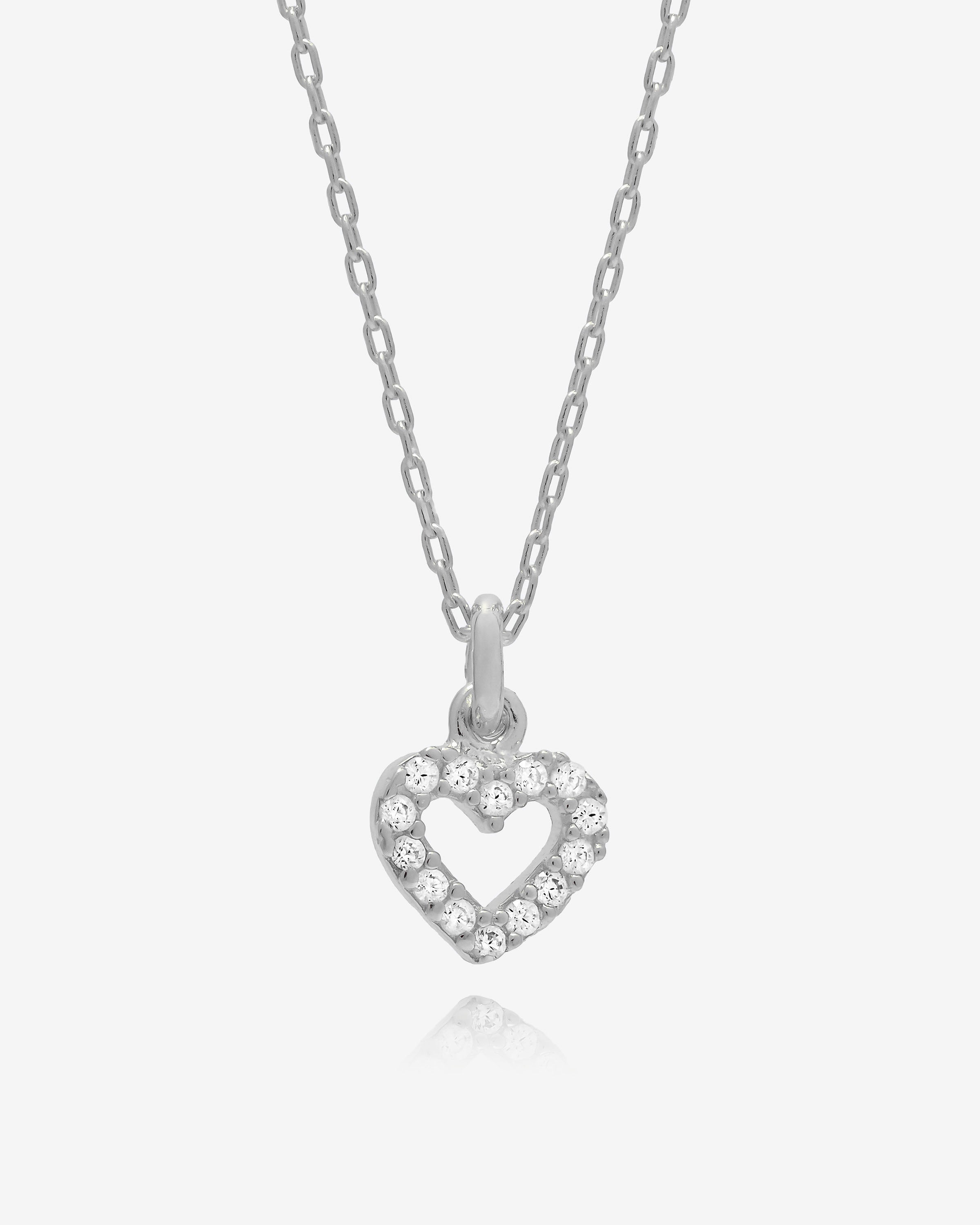 Sparkling Heart Pendant CZ Necklace